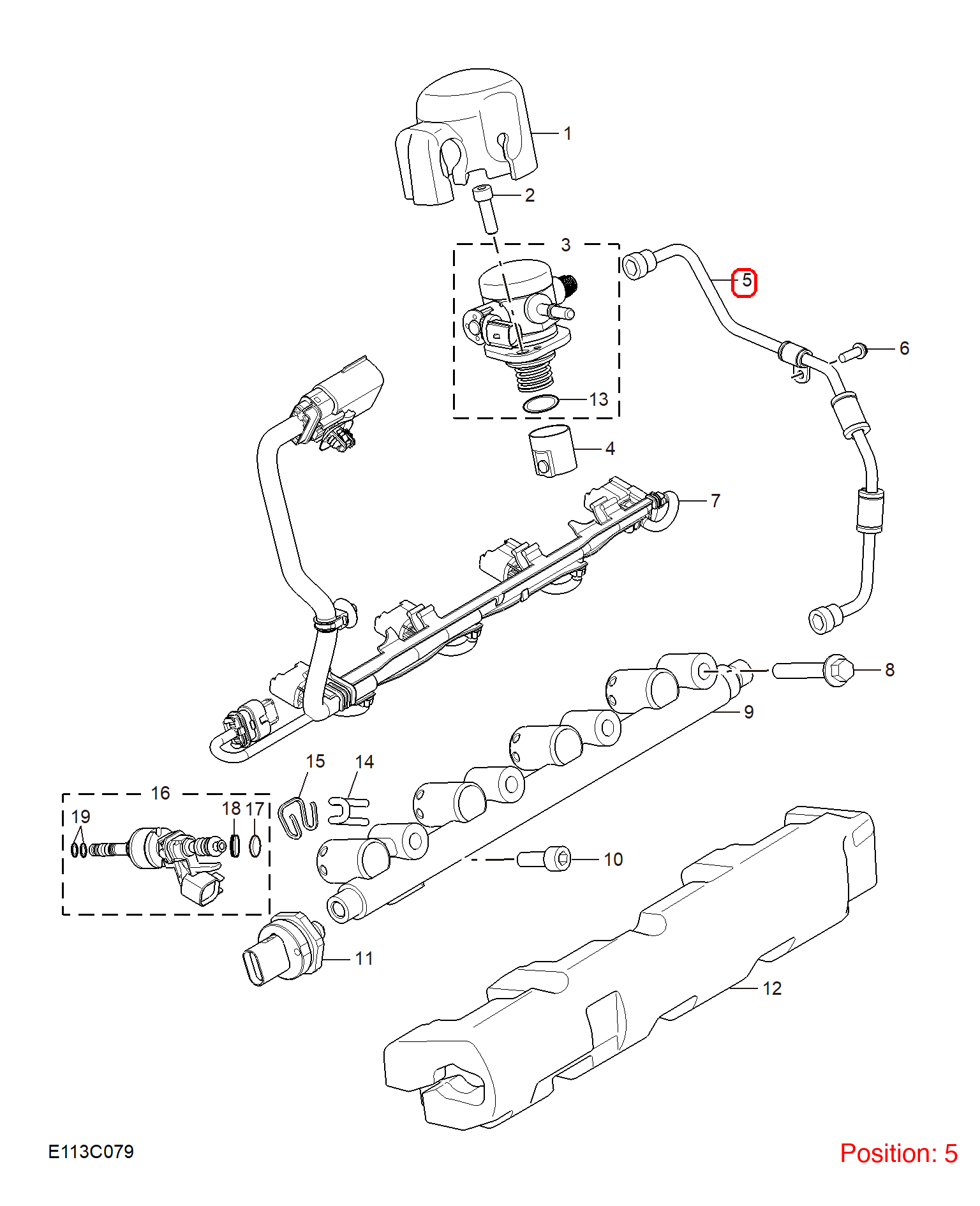 MG High-pressure fuel pump oil pipe OEM 10544694 FOR MG5 10544694-MG_OEM