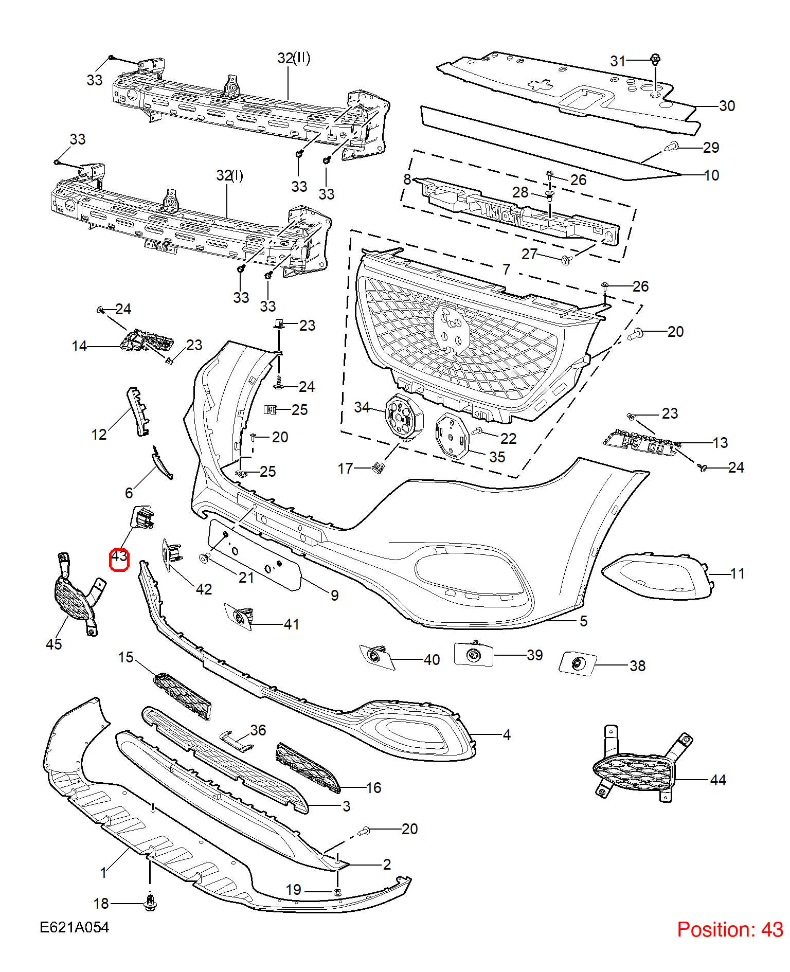 MG Reverse radar bracket OEM 10546621SPRP FOR MG 10546621SPRP-MG_OEM