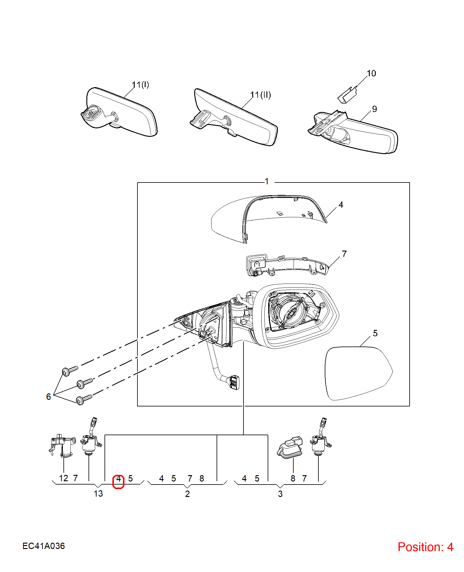 MG Rearview mirror cover OEM 10562181SPRP FOR MG 10562181SPRP-MG_OEM