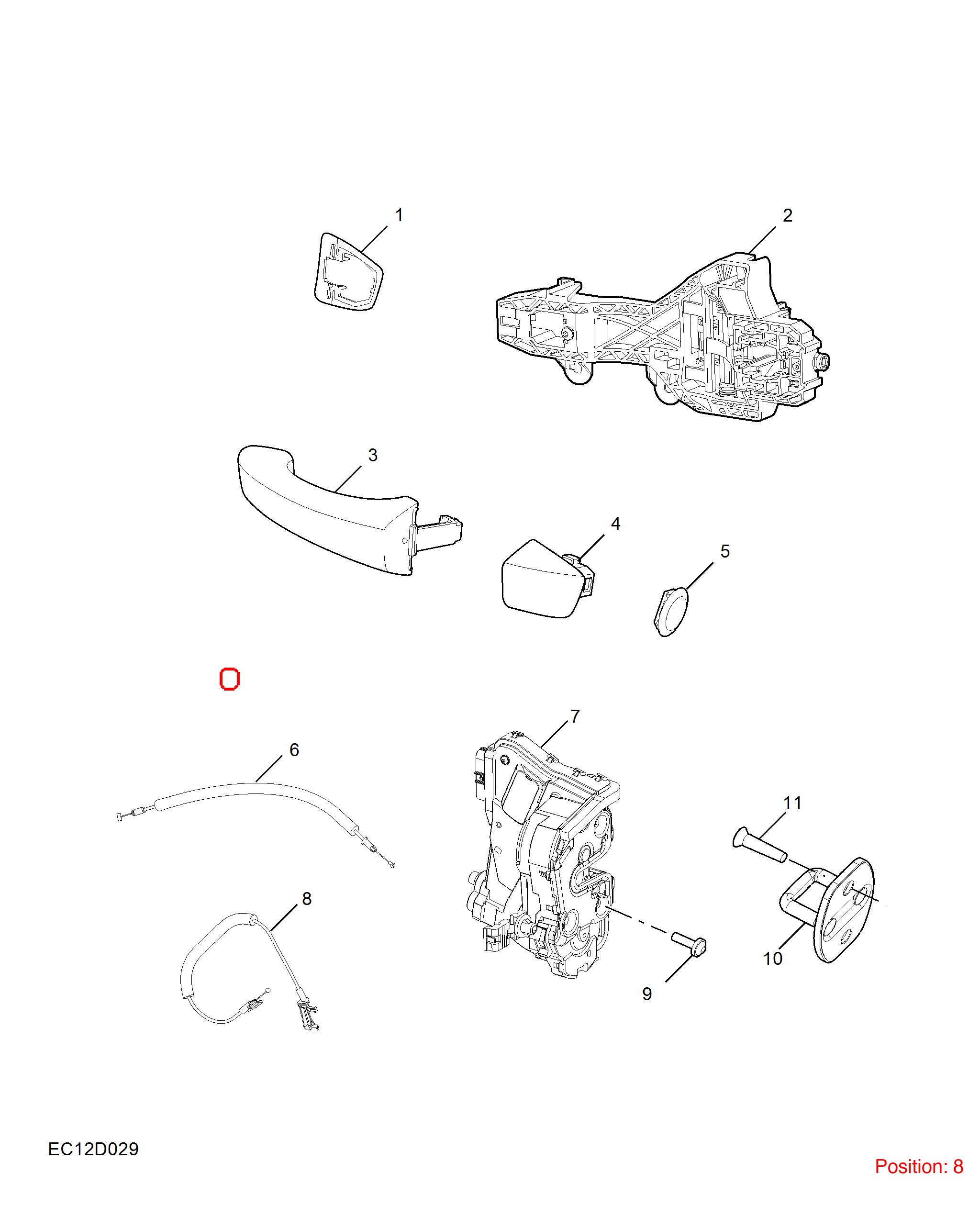 MG Door lock mechanism pull wire OEM 10563984 FOR MG5 10563984-MG_OEM