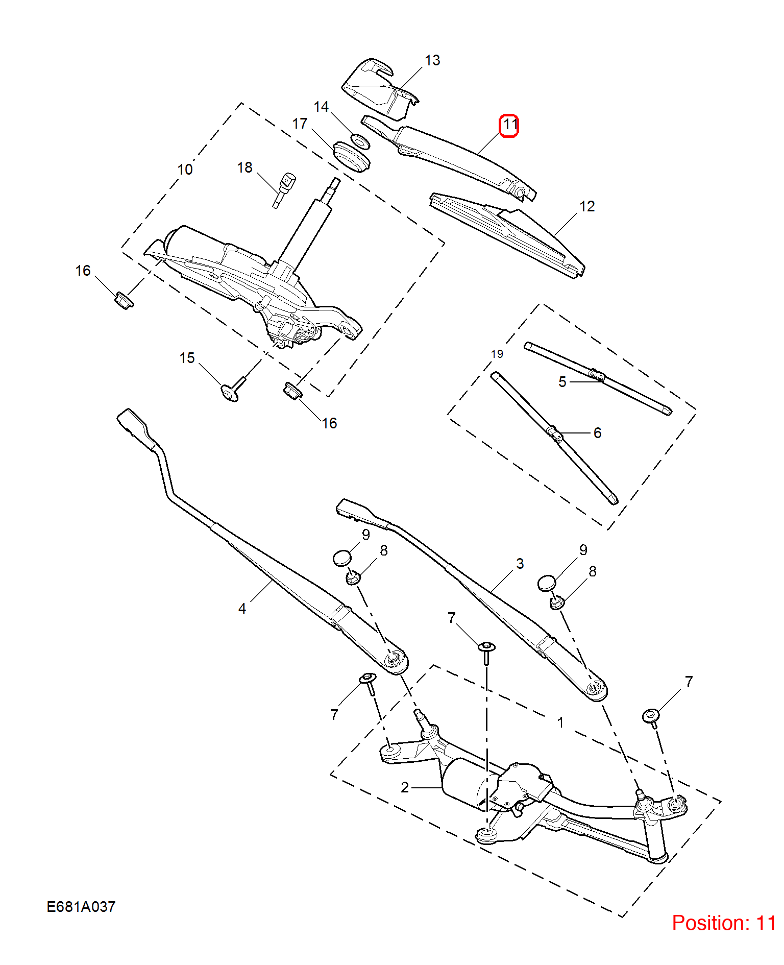 MG Wiper arm OEM 10568621 FOR MG 10568621-MG_OEM