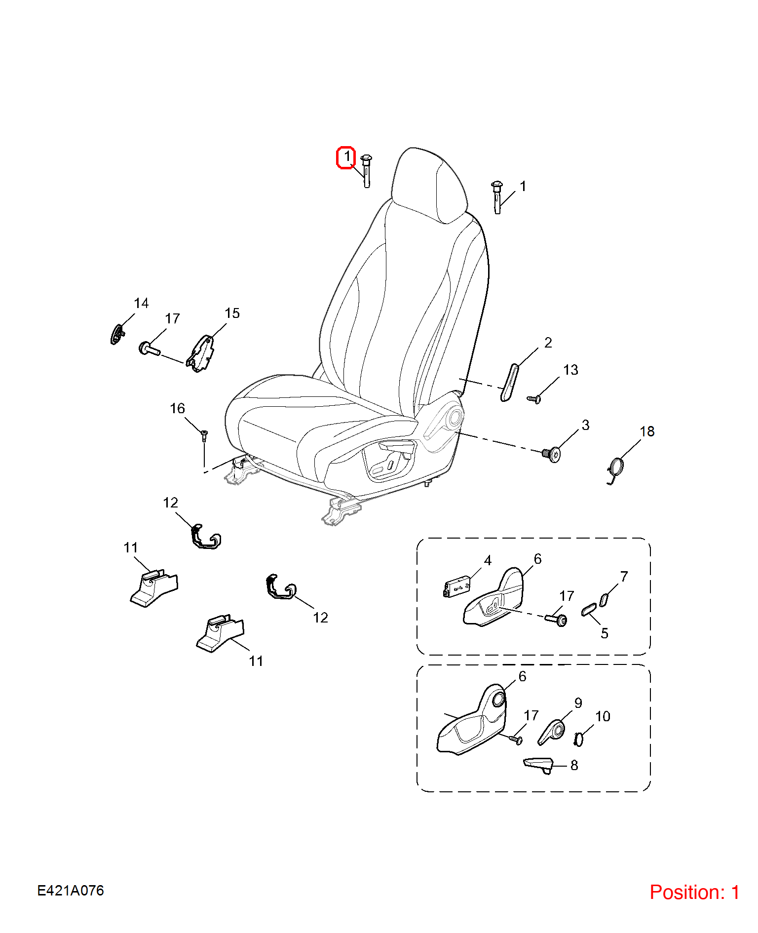 MG Seat headrest guide sleeve OEM 10578584YNY FOR MG5 10578584YNY-MG_OEM