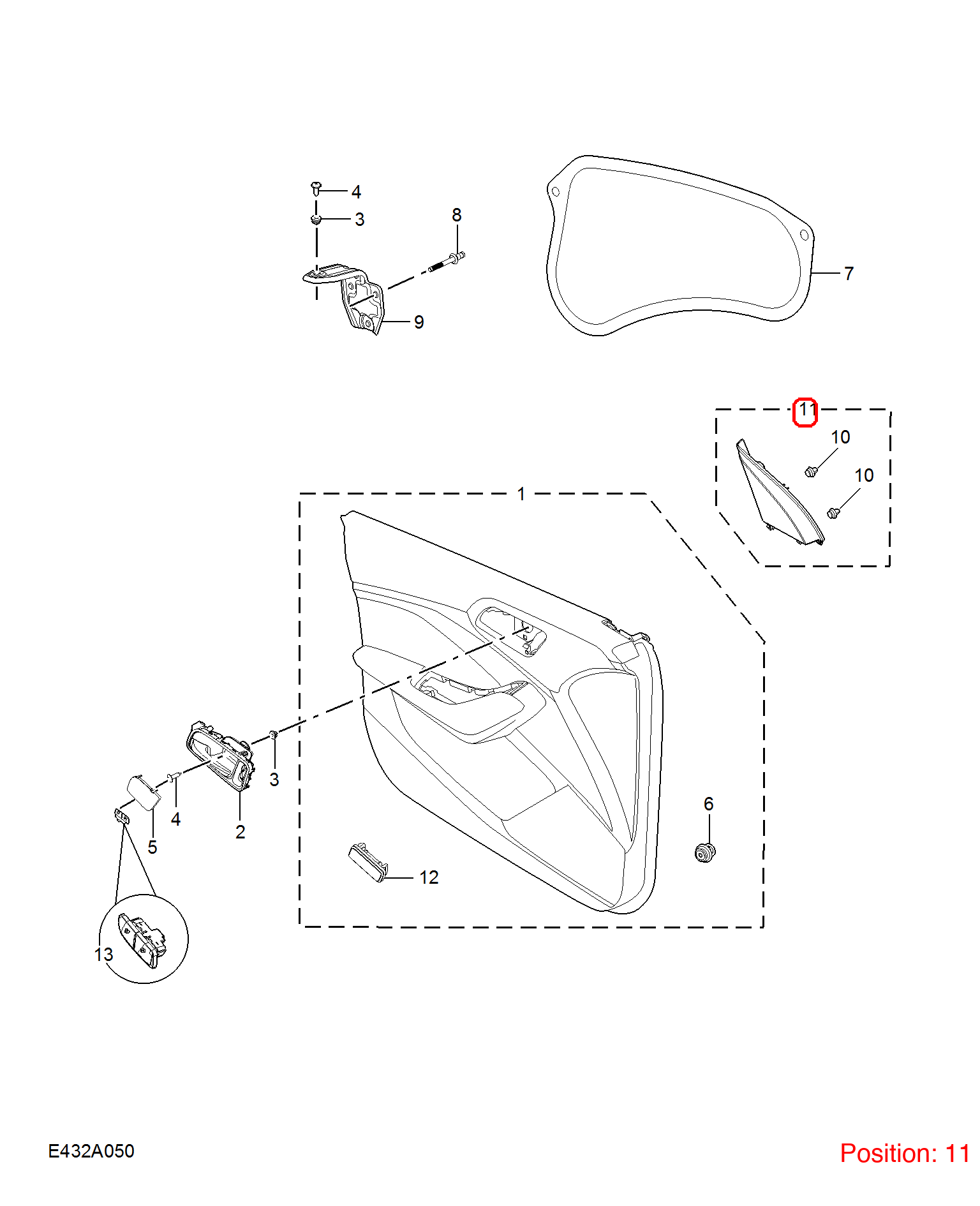 MG Reverse mirror triangle trim panel OEM 10580084ASA FOR MG 10580084ASA-MG_OEM