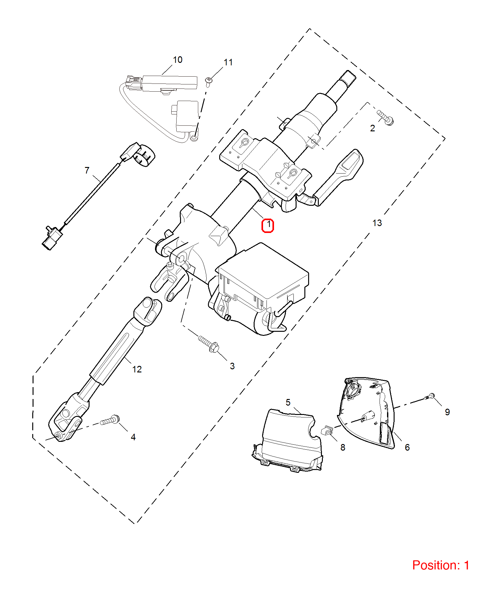 MG Steering column OEM 10582899 10582899-MG_OEM