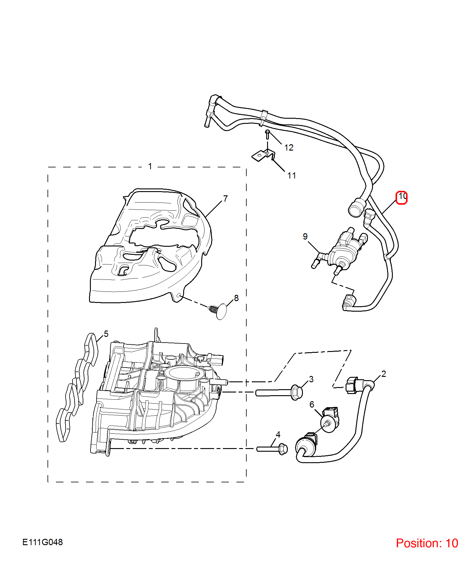 MG Activated carbon canister ventilation pipe OEM 10583798 FOR MG5 MG6 10583798-MG_OEM