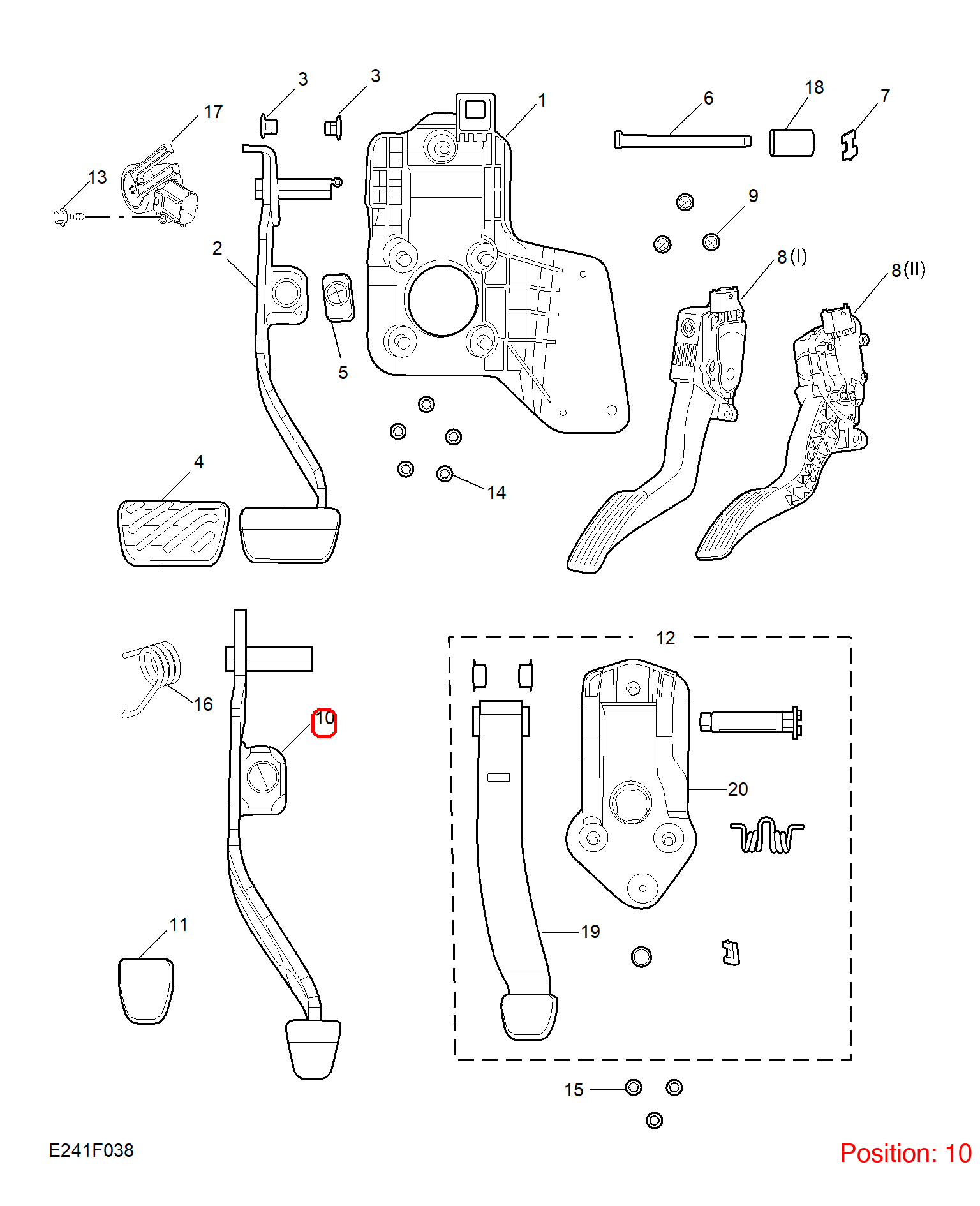 MG Brake pedal OEM 10594495 FOR MG 10594495-MG_OEM