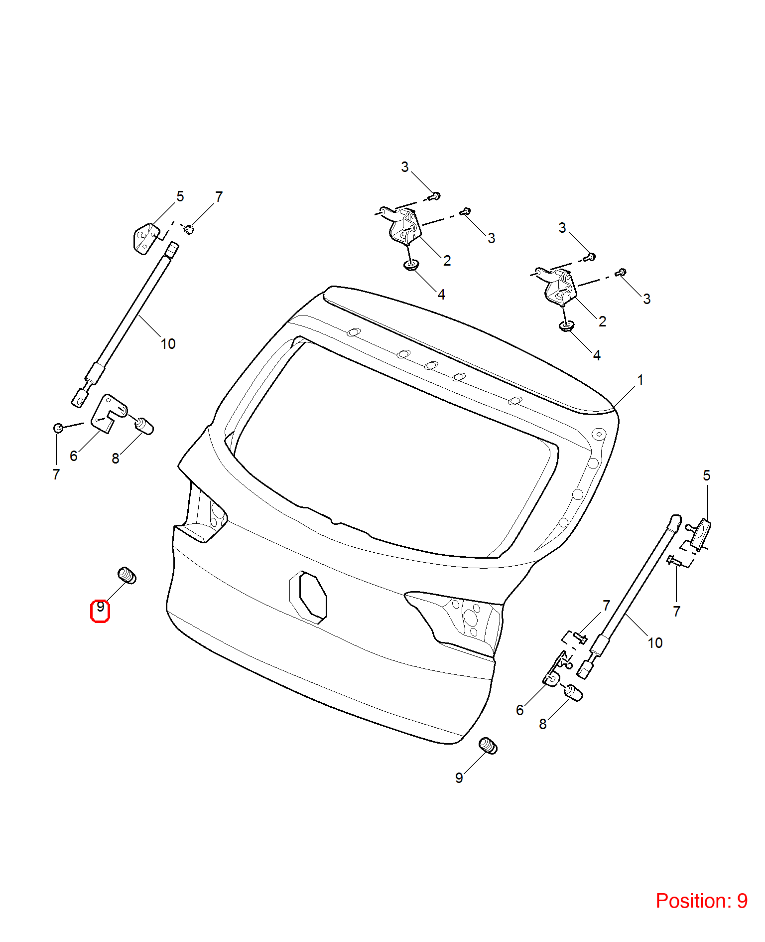 MG Tailgate buffer adhesive OEM 10594763 FOR MG 10594763-MG_OEM