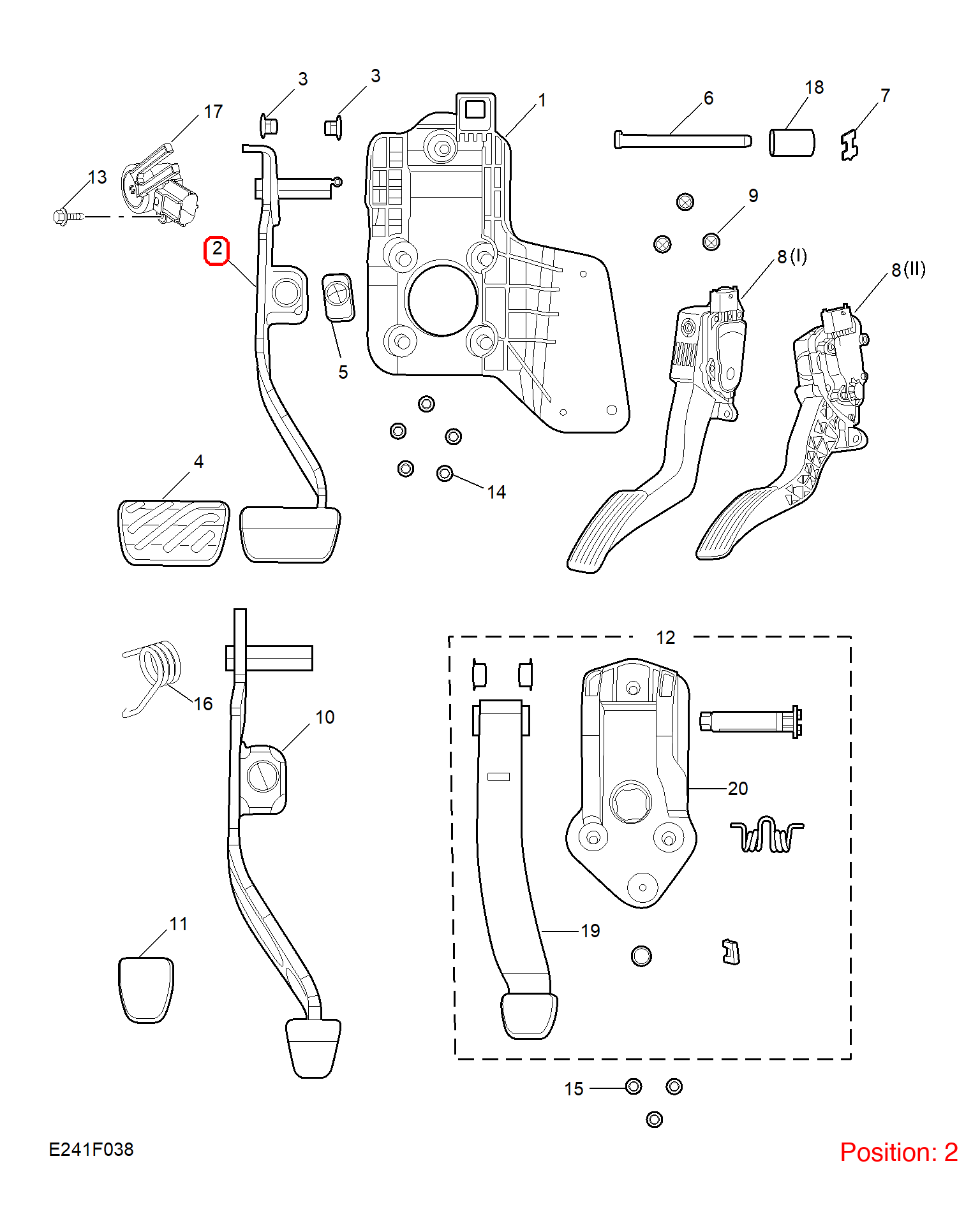MG Brake pedal OEM 10595175 FOR MG 10595175-MG_OEM