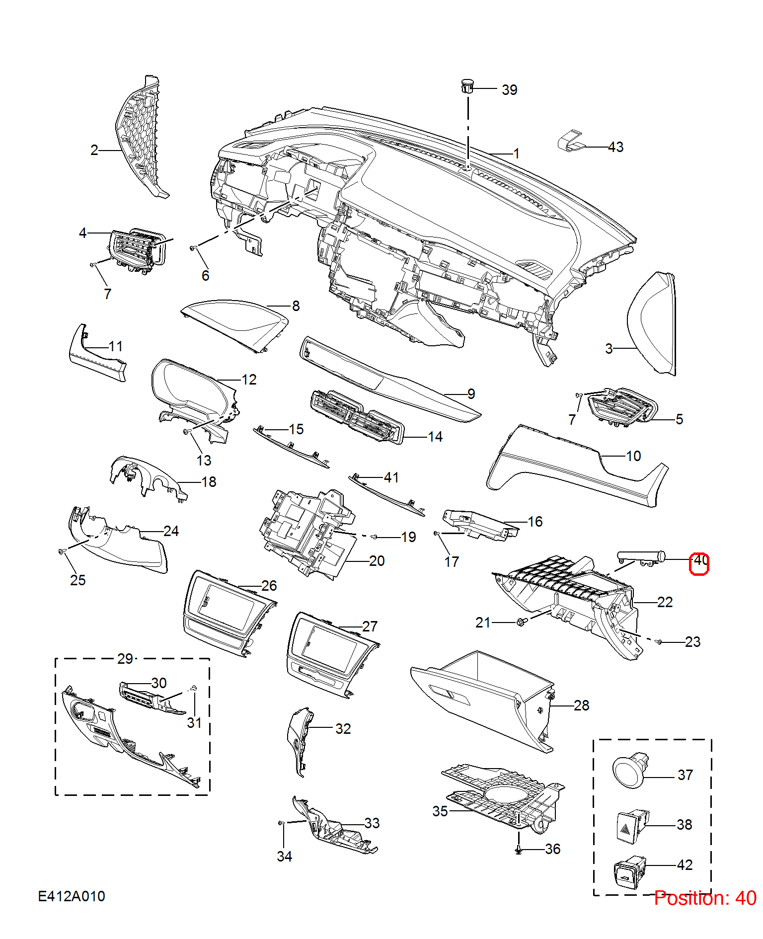 MG Glove compartment buffer OEM 10598422 FOR MG5 10598422-MG_OEM