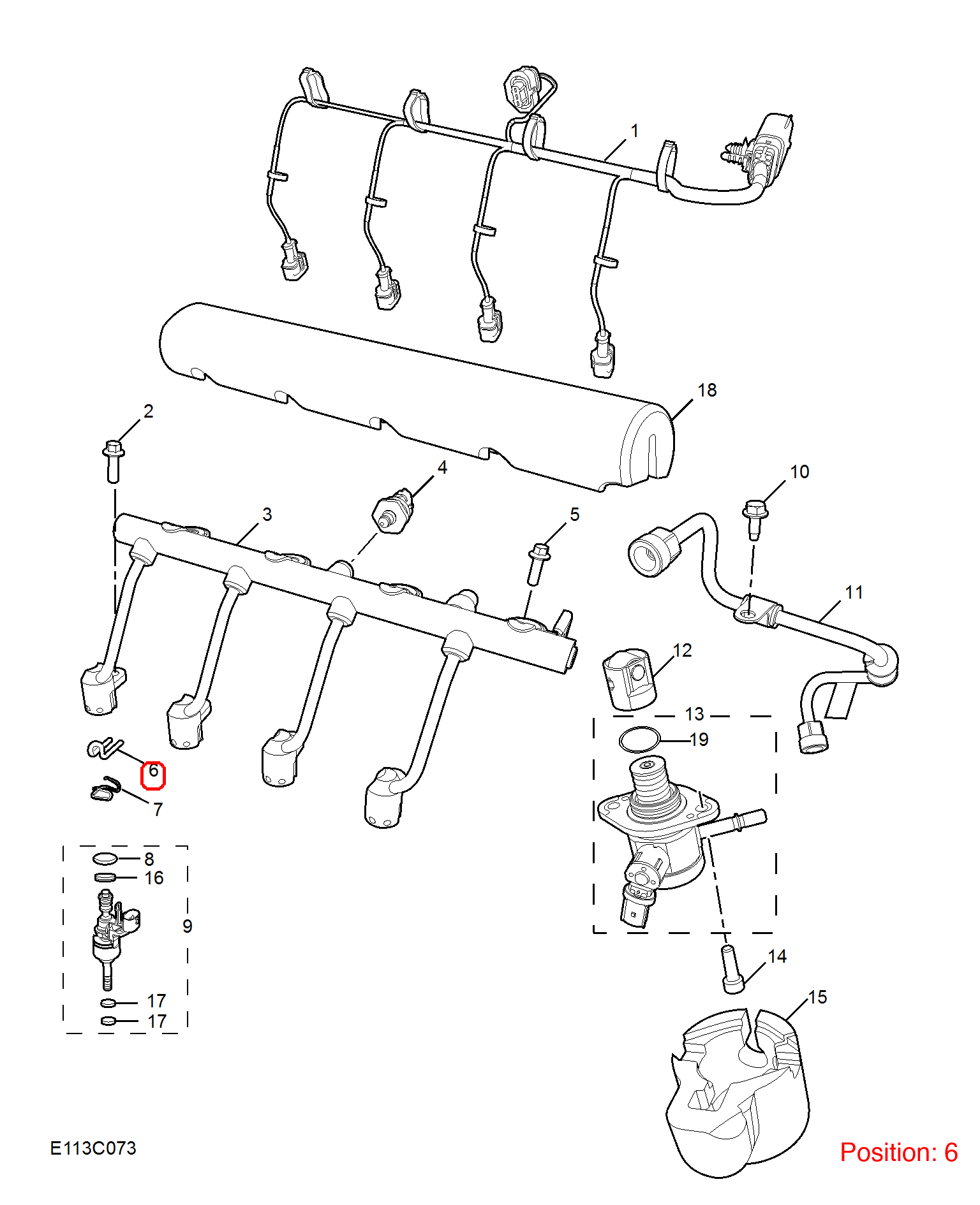 MG Fuel injector clip OEM 10604078 FOR MG MG5 10604078-MG_OEM