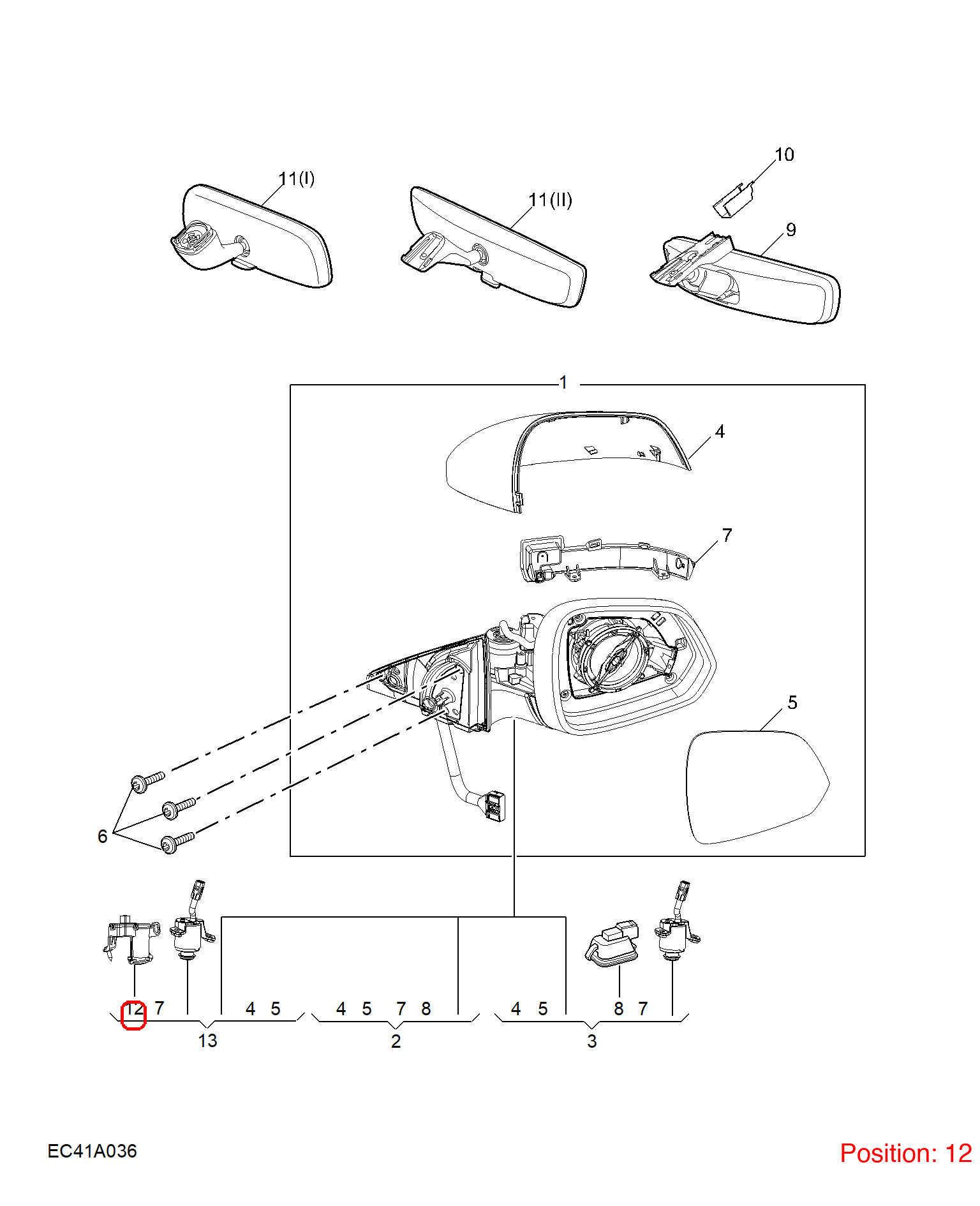 MG Left Wing Mirror Puddle Light OEM 10627503 FOR MG 10627503-MG_OEM