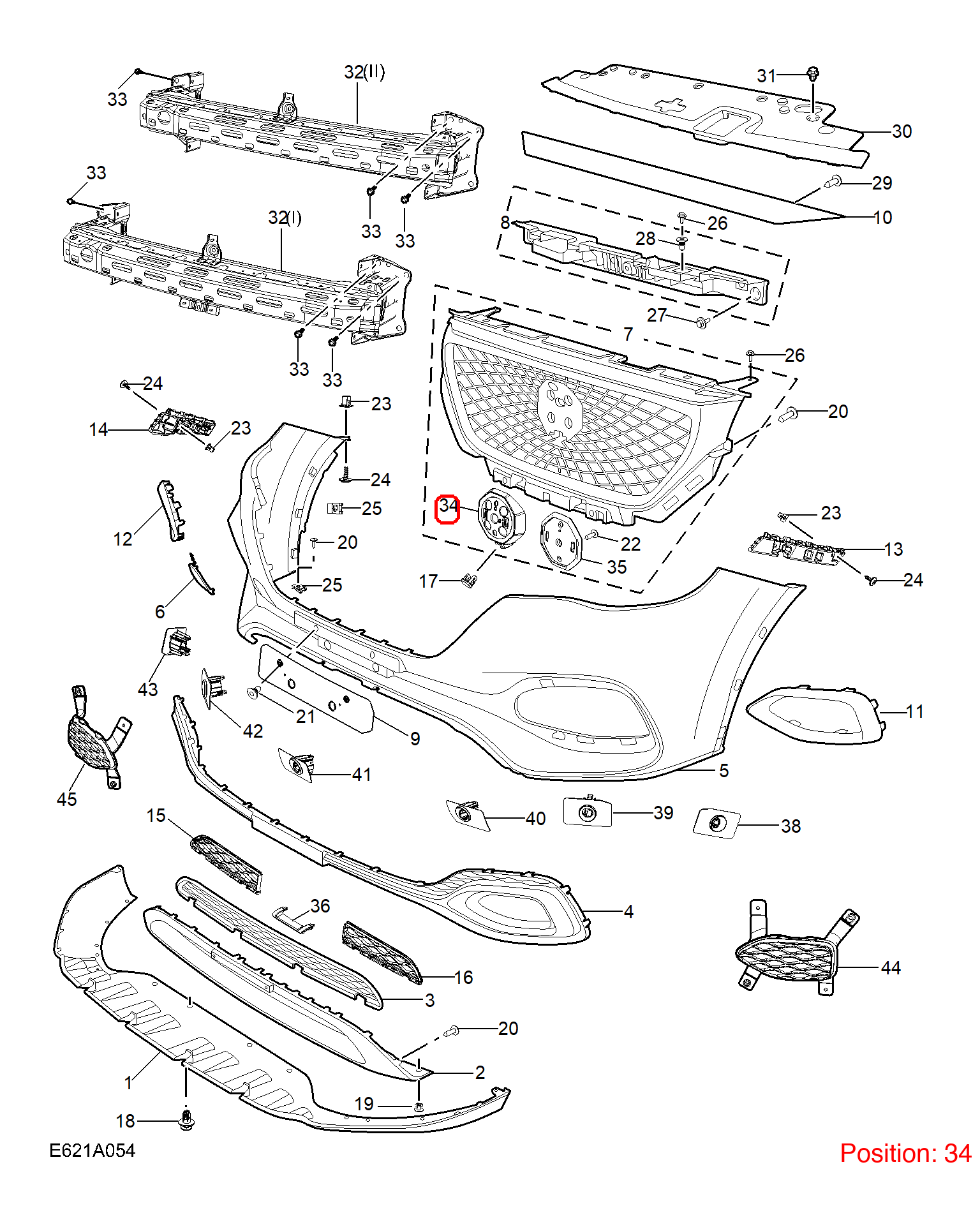 MG Center grille emblem OEM 10628733 FOR MG 10628733-MG_OEM