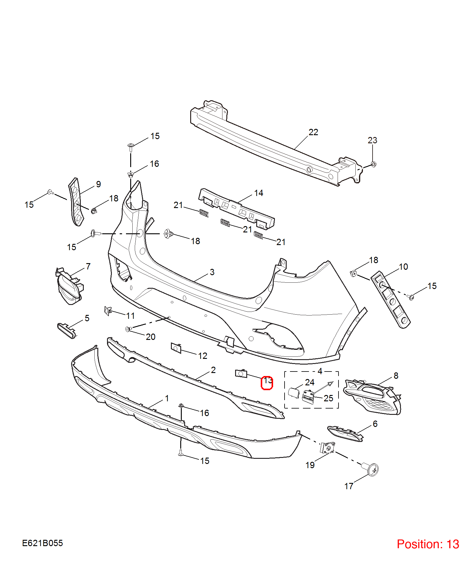 MG Reverse radar bracket OEM 10639347SPRP FOR MG 10639347SPRP-MG_OEM