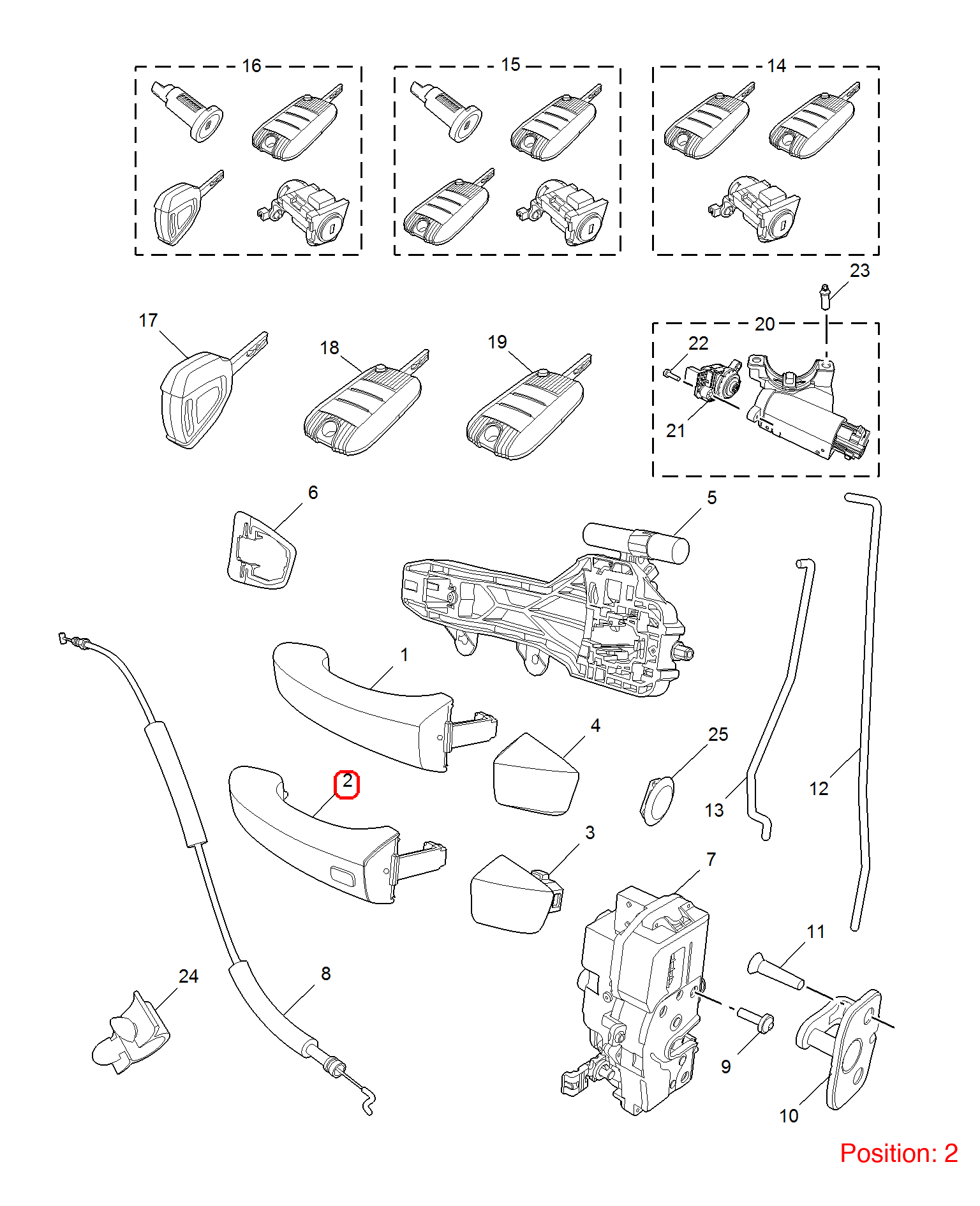 MG Door handle OEM 10659494SPRP FOR MG6 10659494SPRP-MG_OEM