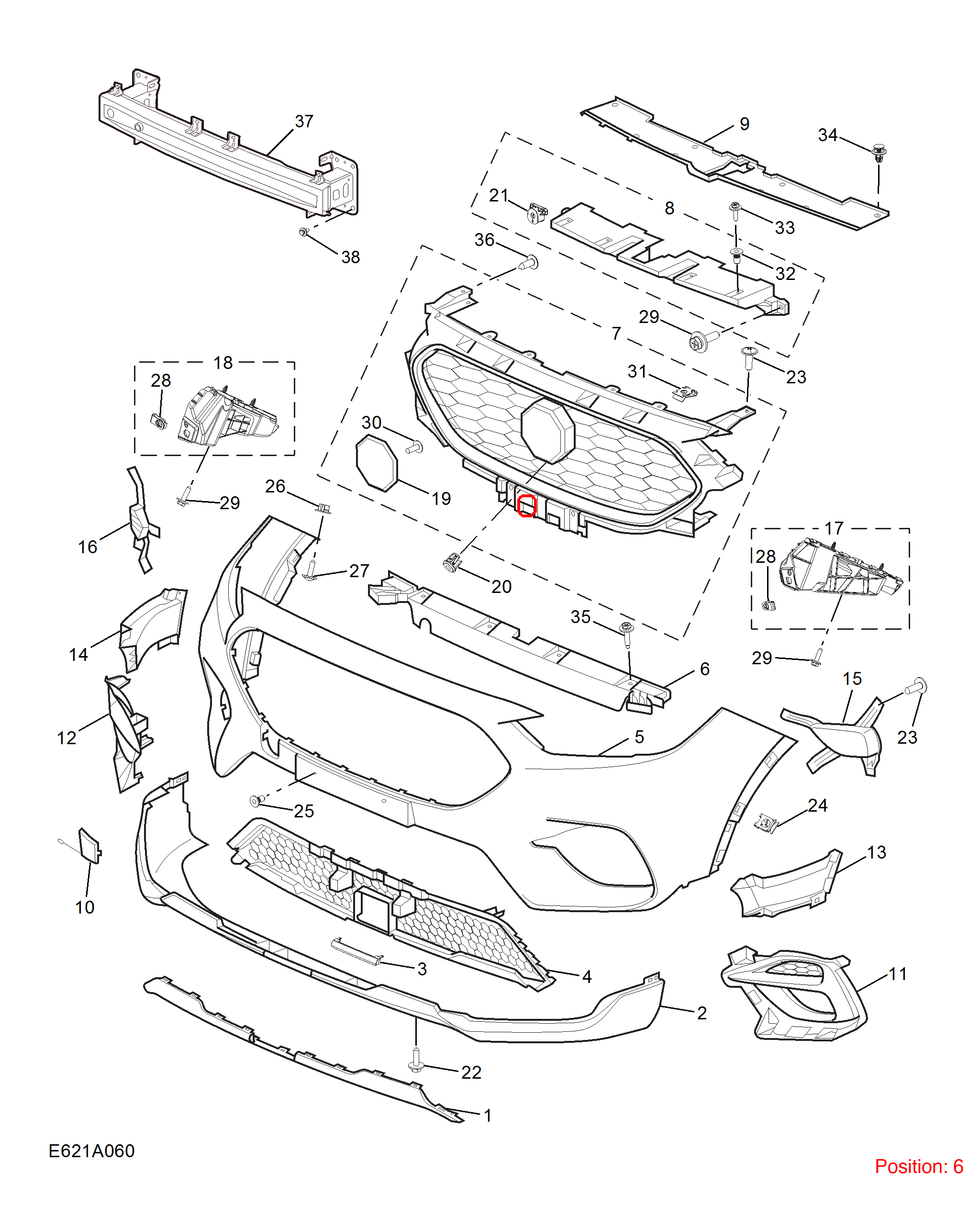 MG Bumper Cover Bracket OEM 10665626 FOR MG 10665626-MG_OEM