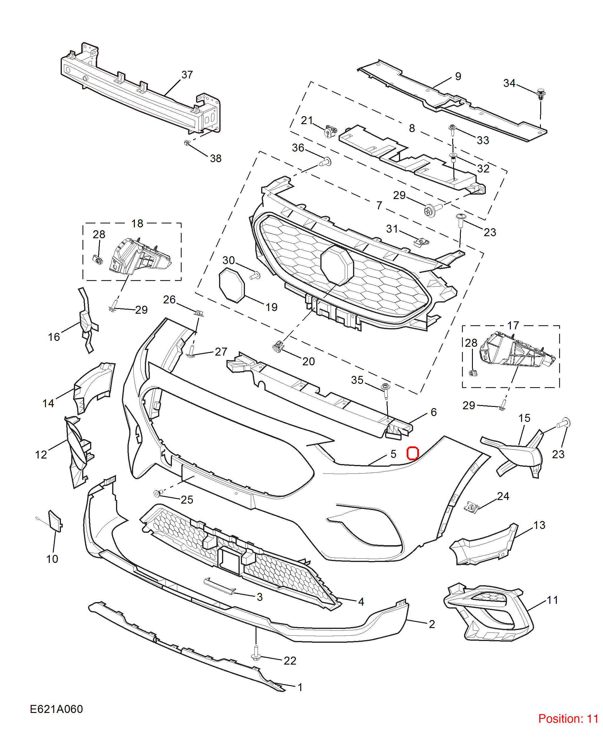MG Grille Air Intake OEM 10665696 FOR MG 10665696-MG_OEM
