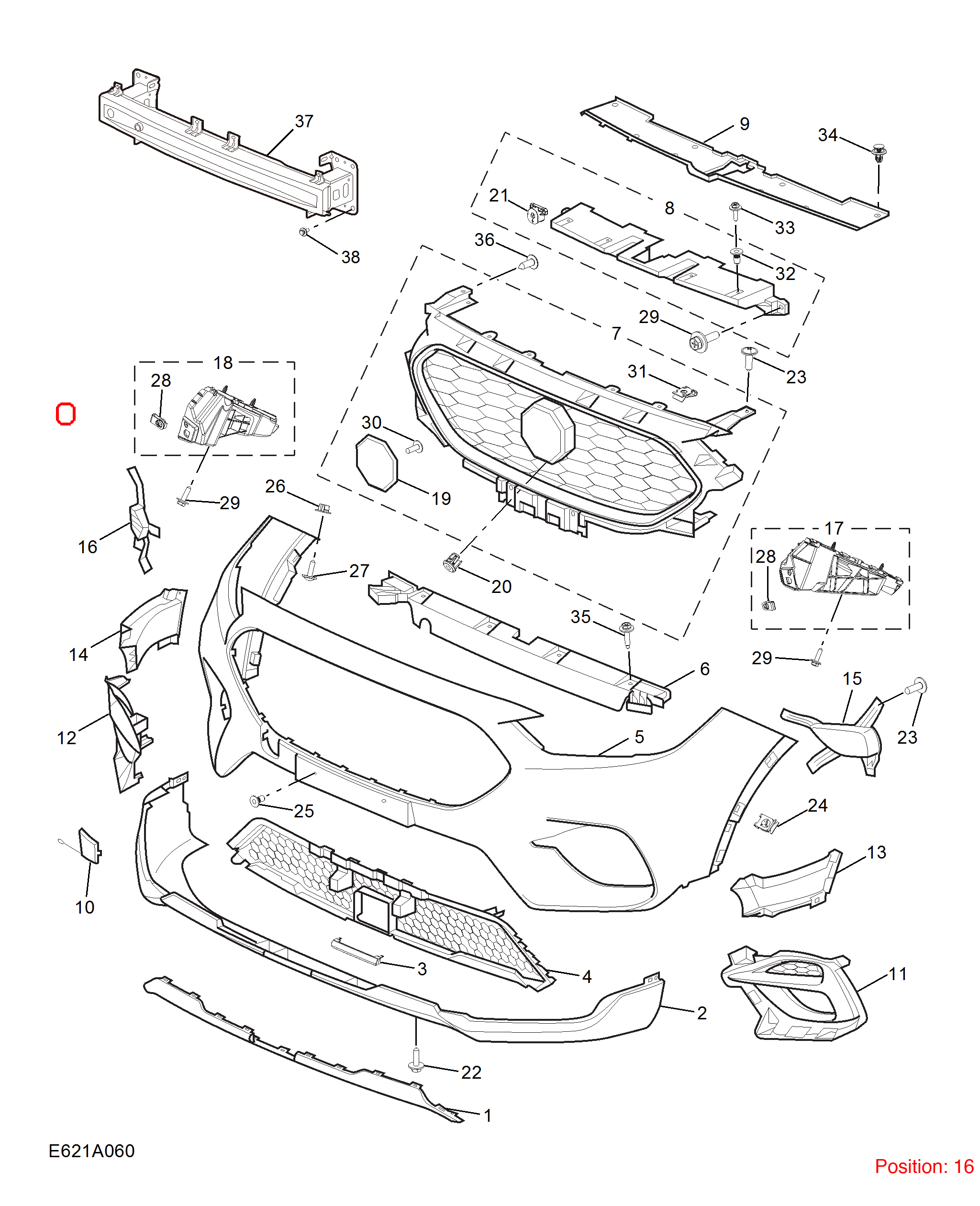 MG Grille Air Intake OEM 10666129 FOR MG 10666129-MG_OEM