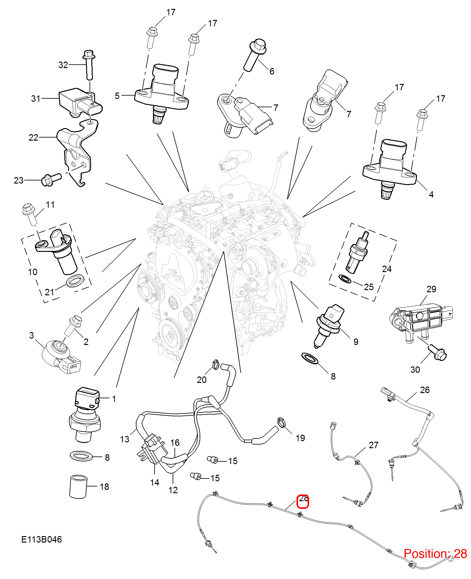 MG Exhaust temperature sensor OEM 10676400 FOR MG 10676400-MG_OEM