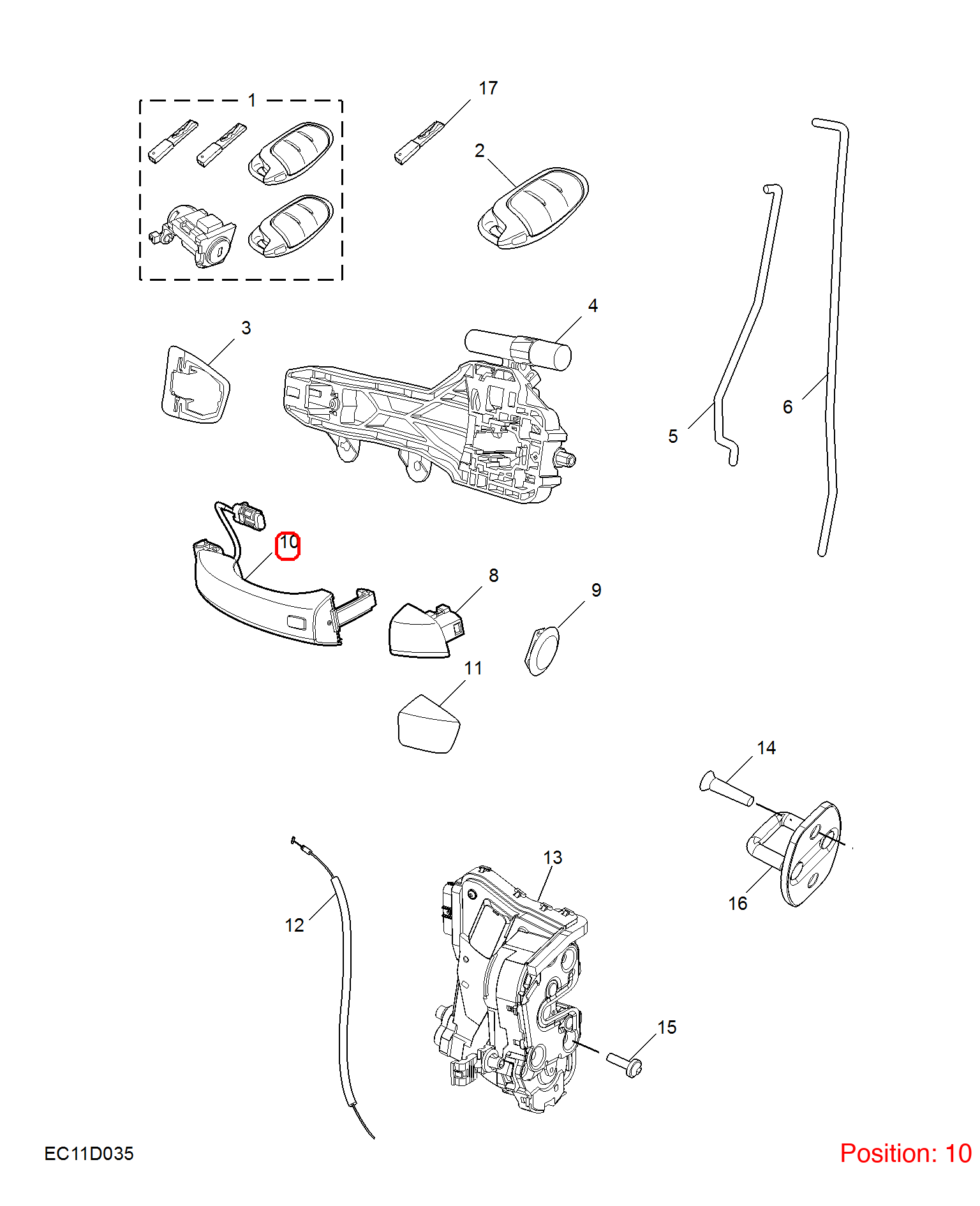 MG Door handle OEM 10683362SPRP FOR MG 10683362SPRP-MG_OEM