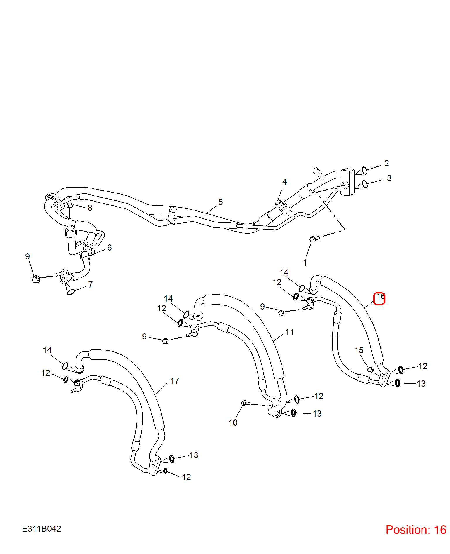 MG A/C Refrigerant Suction Hose OEM 10694284 FOR MG 10694284-MG_OEM