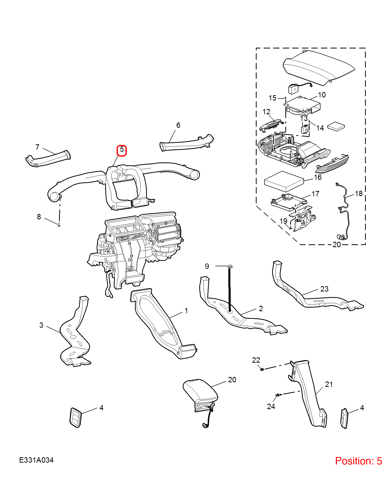 MG Air conditioning duct OEM 10705014 FOR MG 10705014-MG_OEM