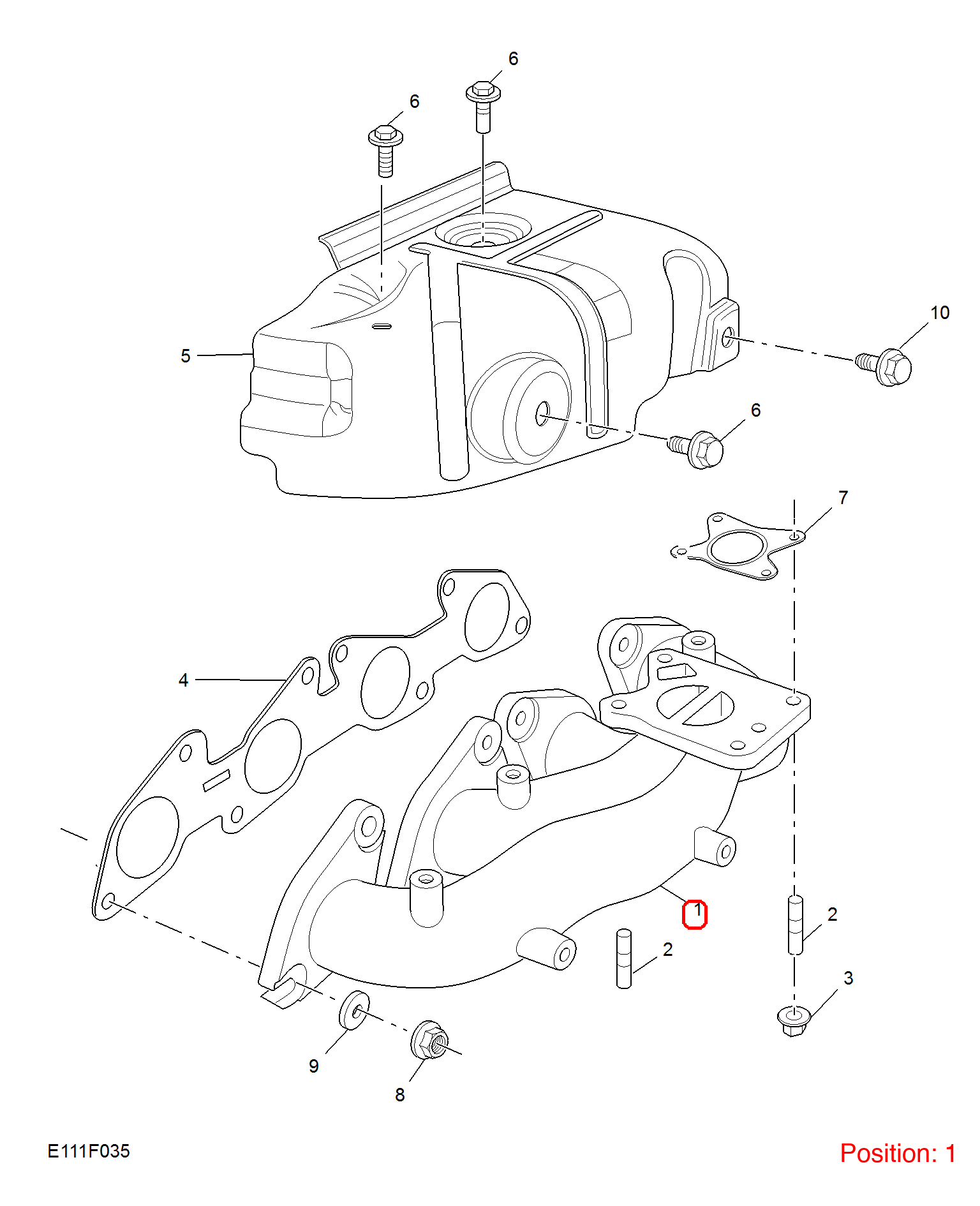 MG Exhaust manifold OEM 10711104 FOR MG RX8 10711104-MG_OEM