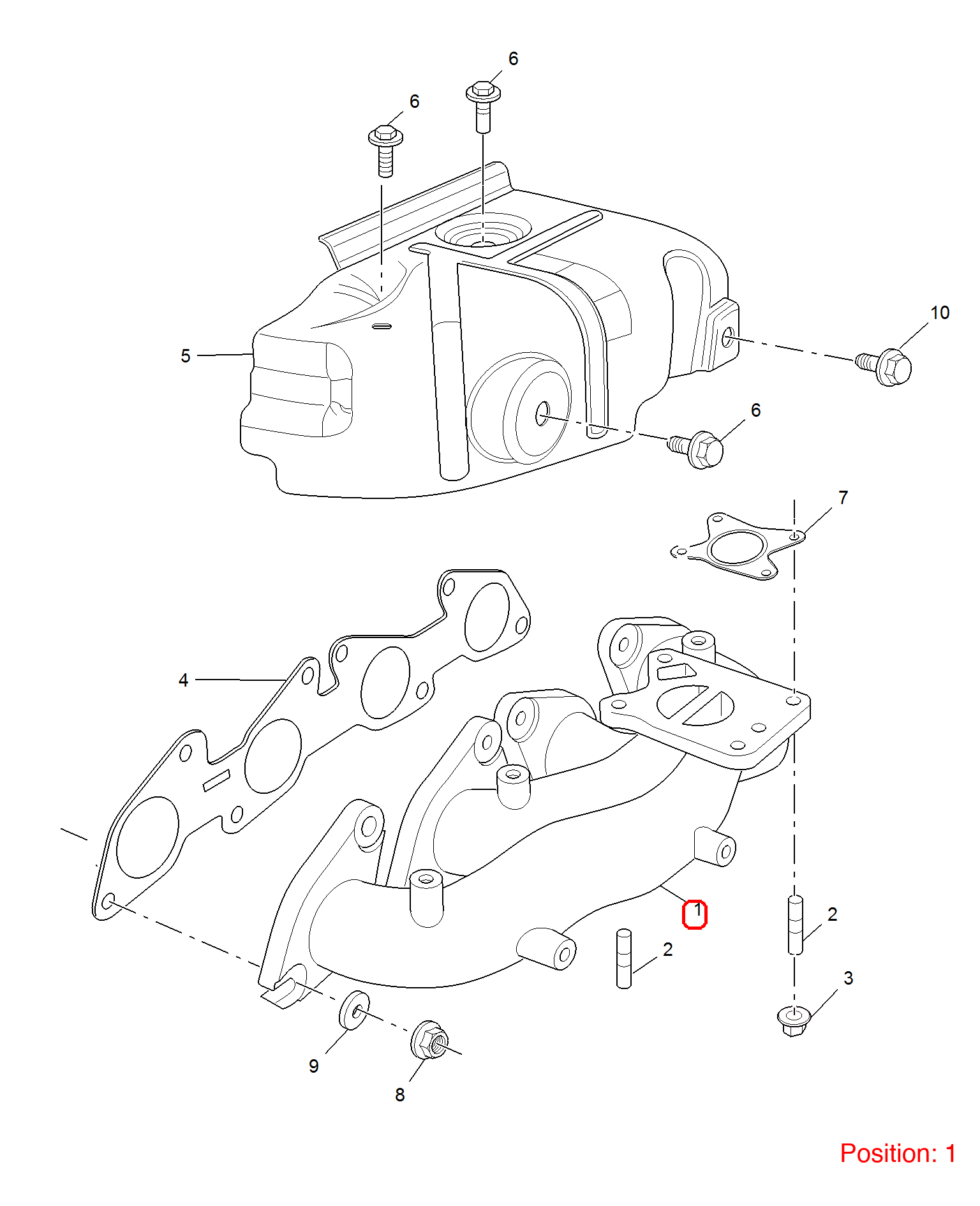 MG Exhaust manifold OEM 10711107 FOR MG RX5 RX8 10711107-MG_OEM