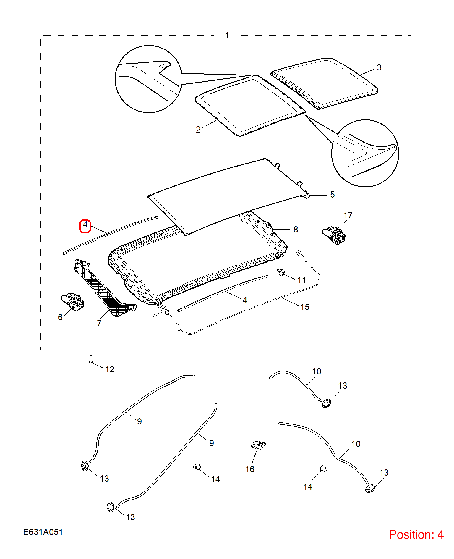 MG Sunroof seal OEM 10722002 FOR MG 10722002-MG_OEM