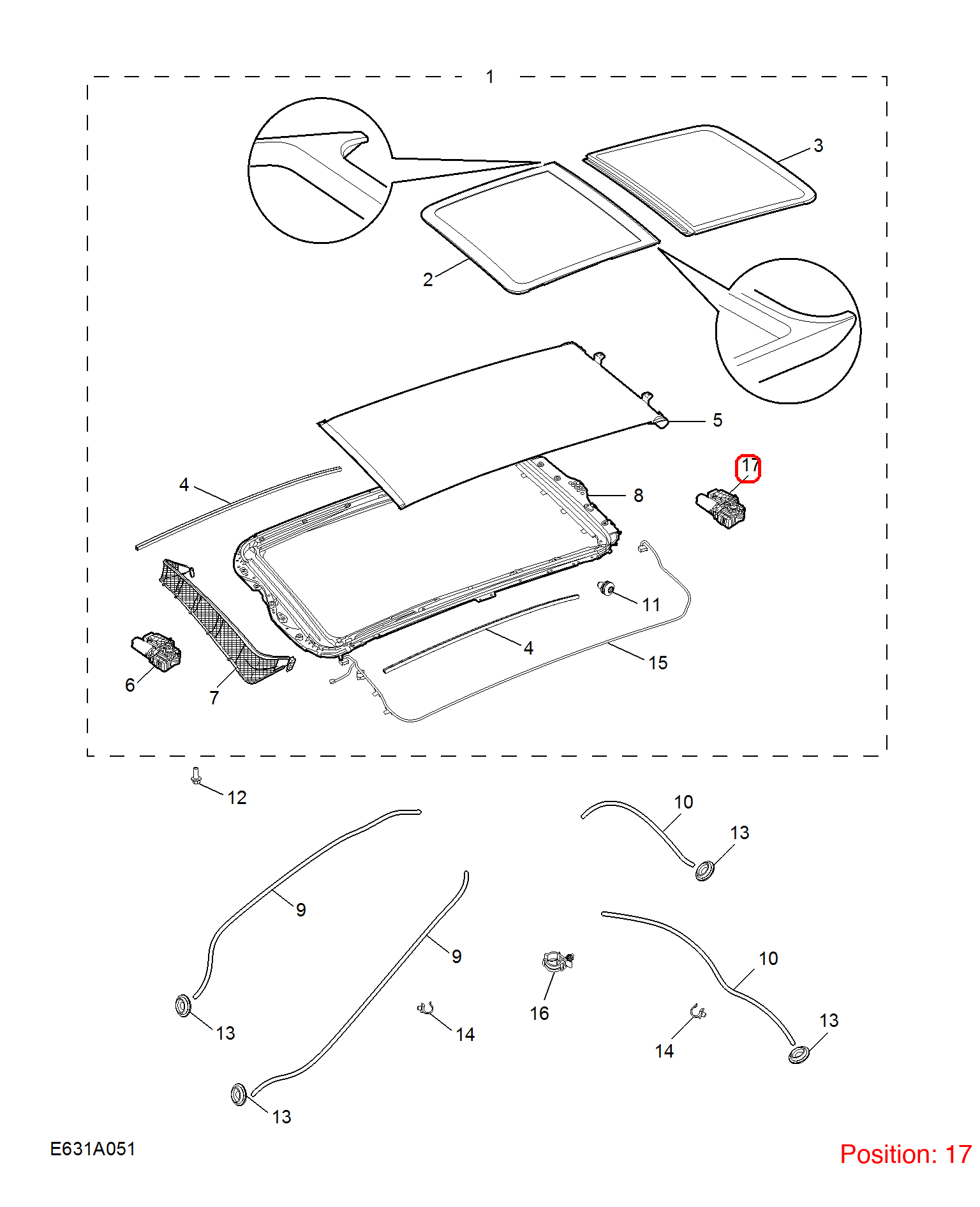 MG Sunroof motor OEM 10722010 FOR MG 10722010-MG_OEM
