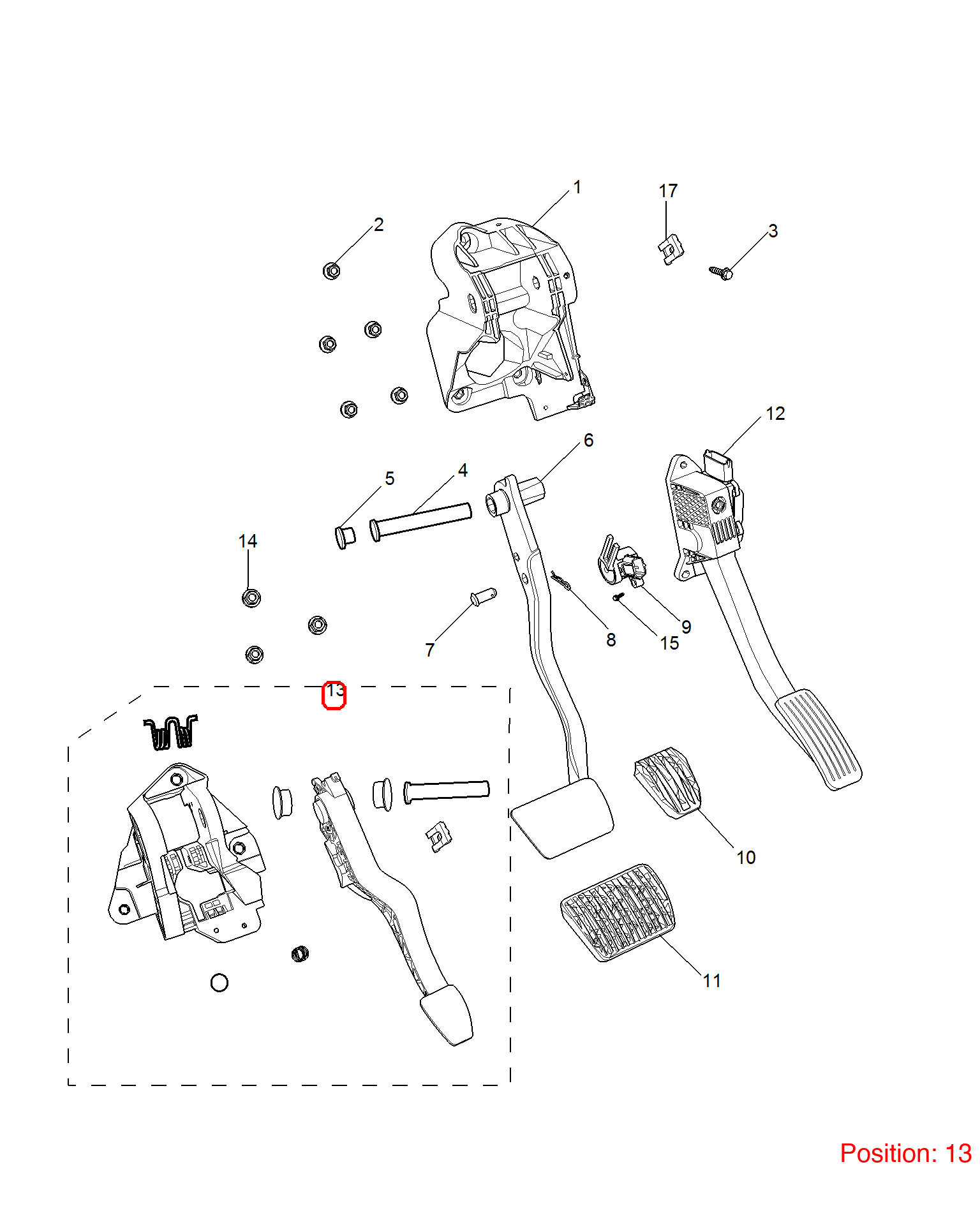 MG Clutch pedal OEM 10732876 FOR MG6 10732876-MG_OEM