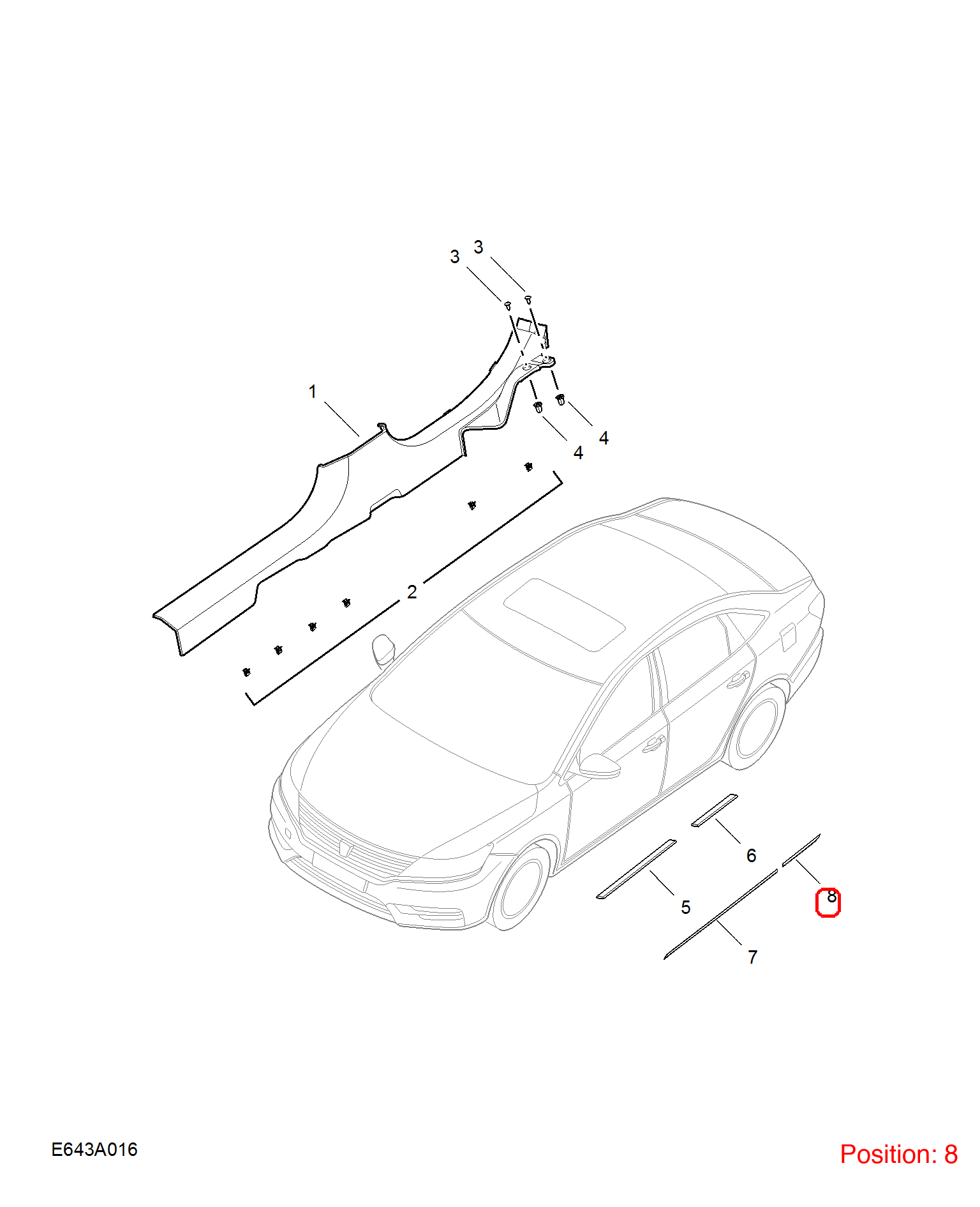MG Door Strip OEM 10734084 FOR MG6 10734084-MG_OEM