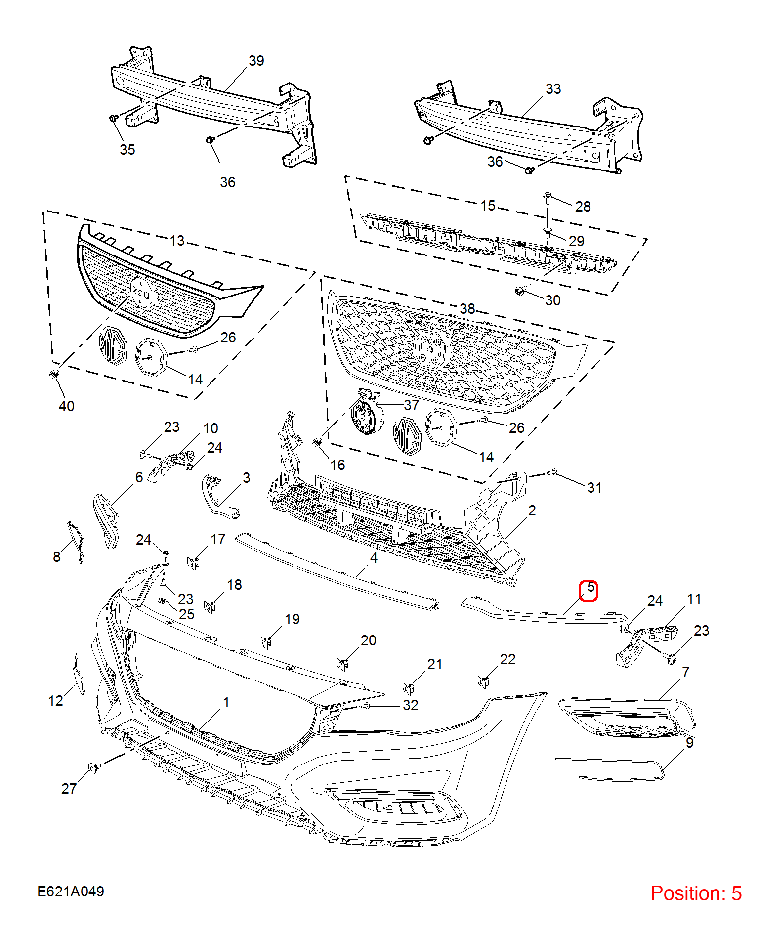 MG Bumper Trim OEM 10738724 FOR MG6 10738724-MG_OEM