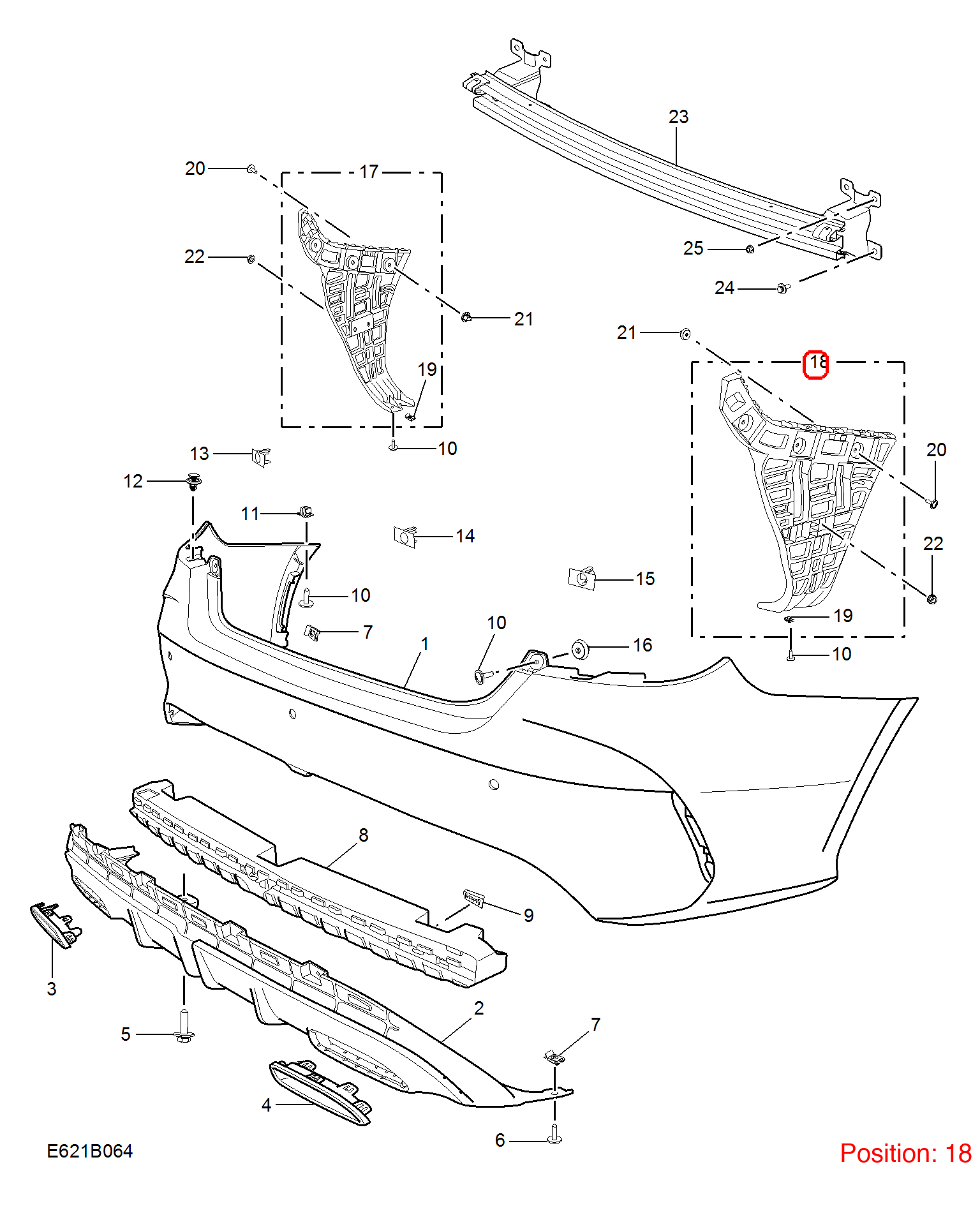 MG Bumper Cover Bracket OEM 10745971 FOR MG 10745971-MG_OEM