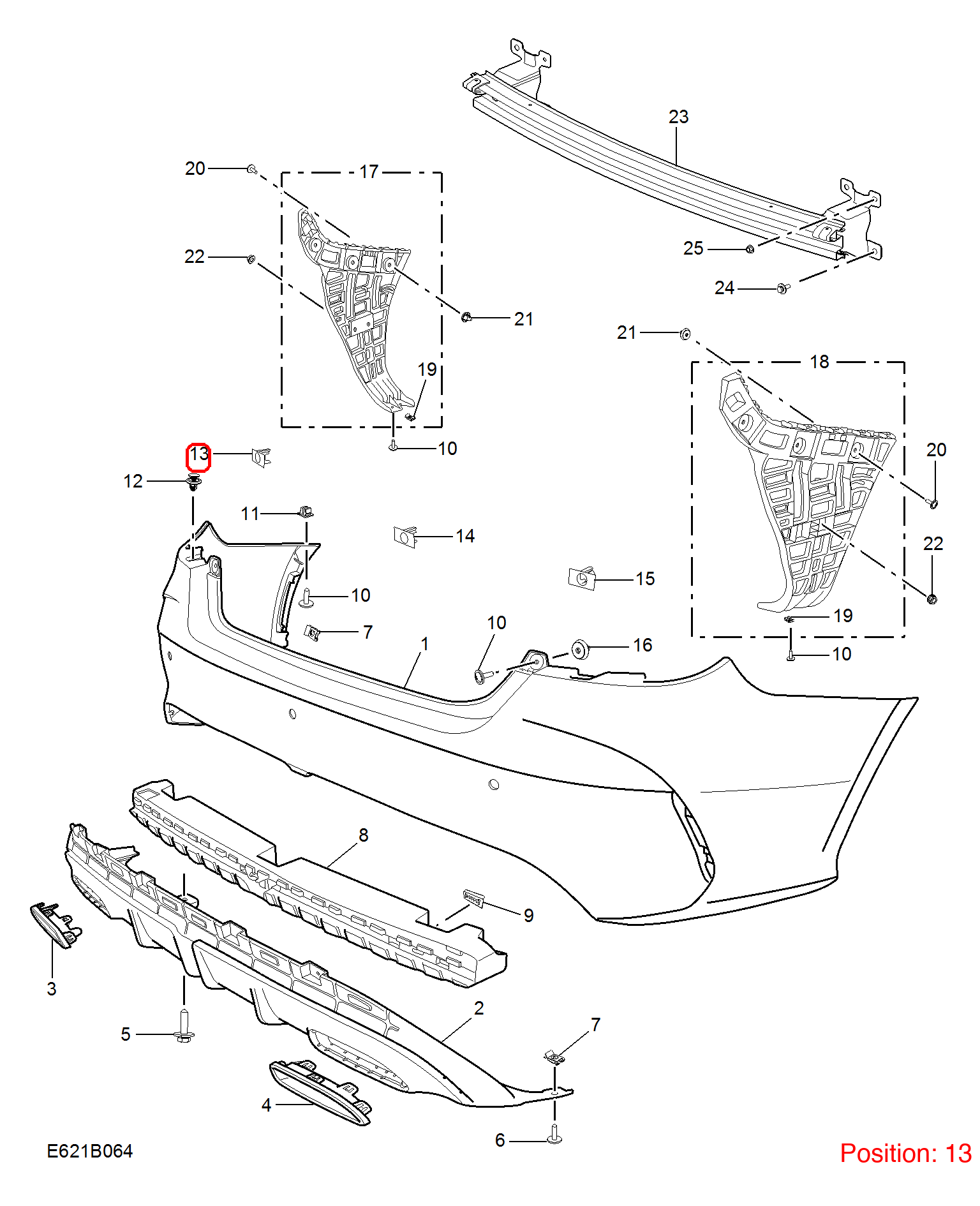 MG Reverse radar bracket OEM 10745975 FOR MG 10745975-MG_OEM