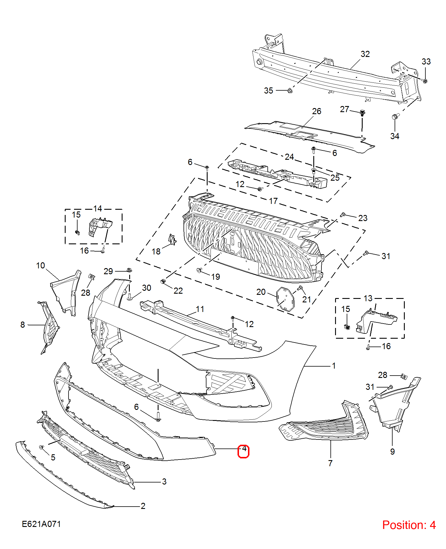 MG Front grille trim OEM 10747208SPRP FOR MG 10747208SPRP-MG_OEM