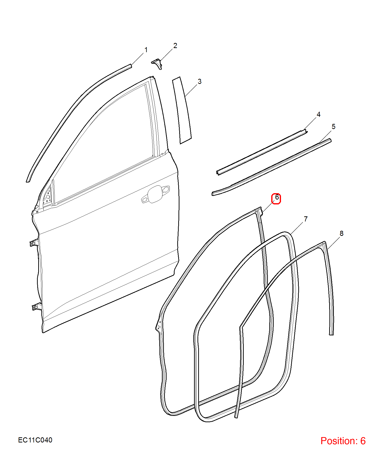 MG Door weatherstrip OEM 10764311 FOR MG 10764311-MG_OEM