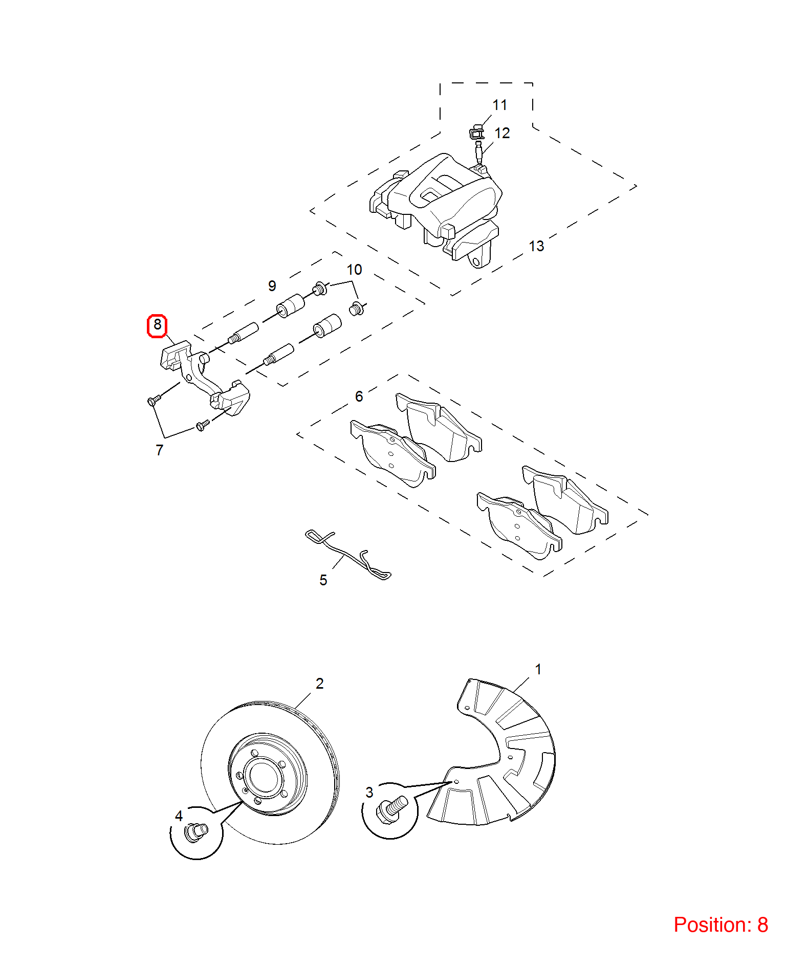MG Brake caliper bracket OEM 10765389 FOR MG5 MG6 10765389-MG_OEM
