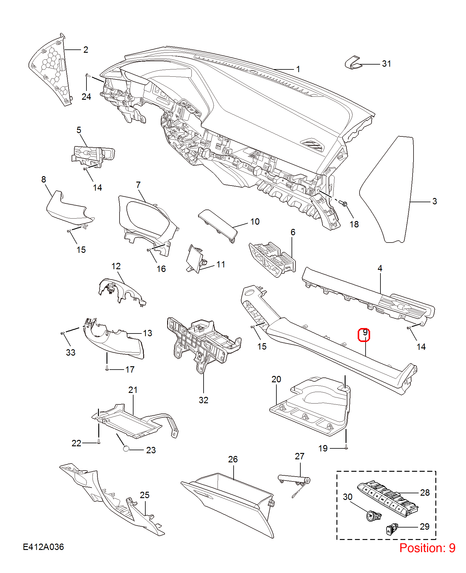 MG Instrument panel side trim OEM 10770557ASA FOR MG 10770557ASA-MG_OEM