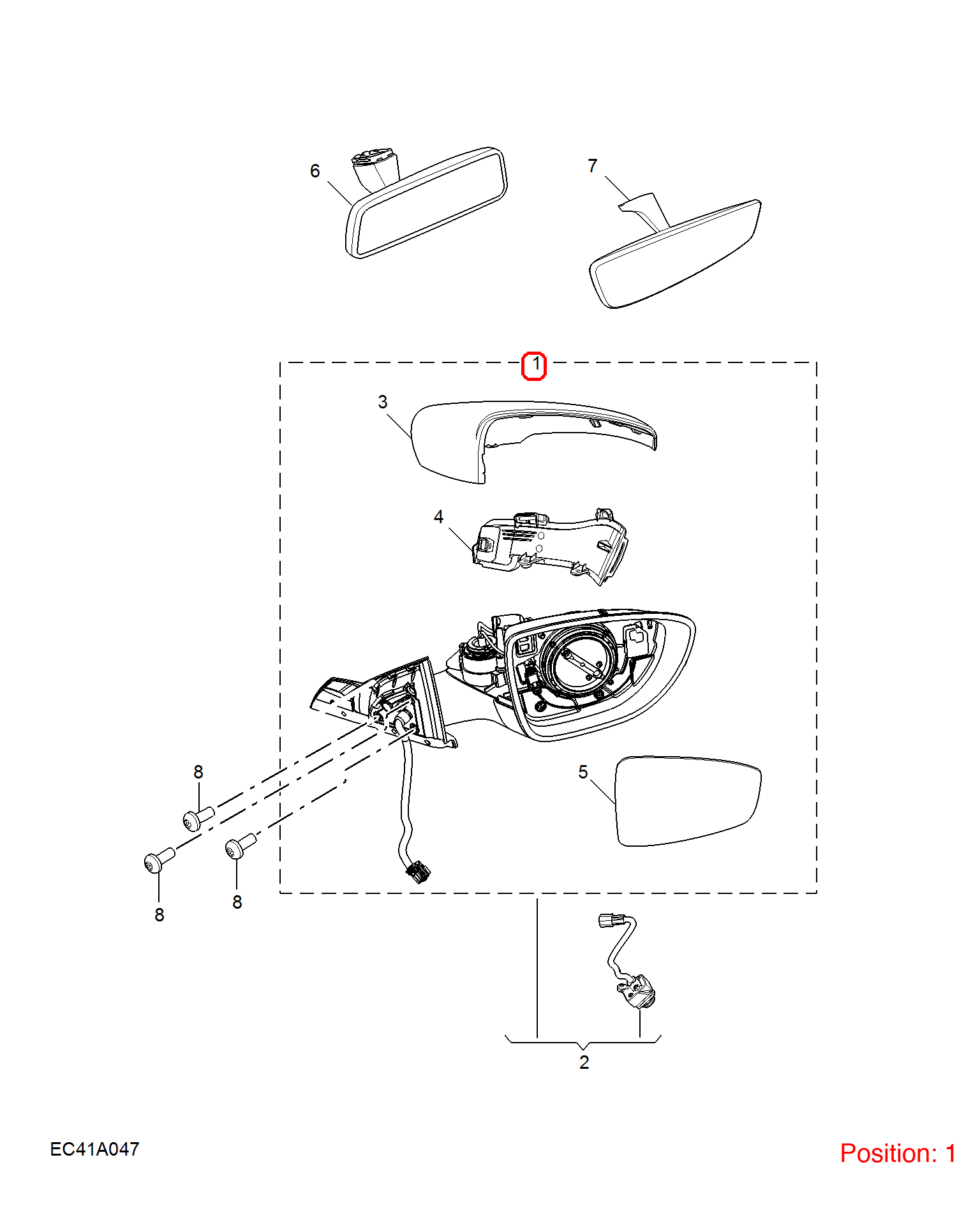 MG Reverse mirror assembly OEM 10774817SPRP FOR MG 10774817SPRP-MG_OEM