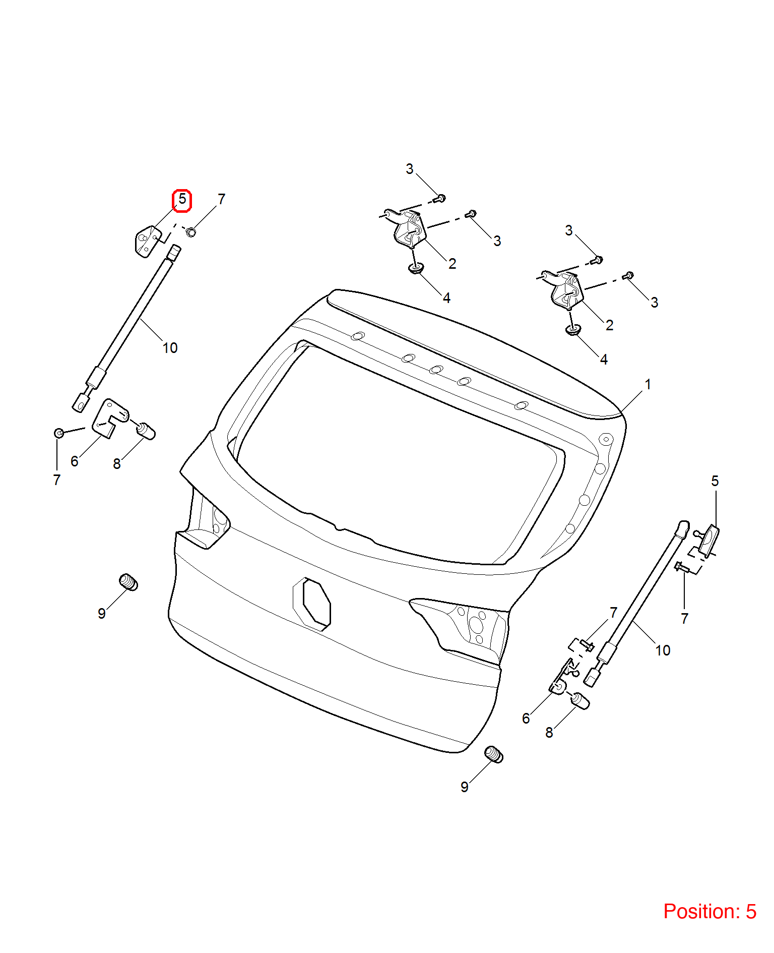 MG Tailgate support rod bracket OEM 10779086 FOR MG 10779086-MG_OEM