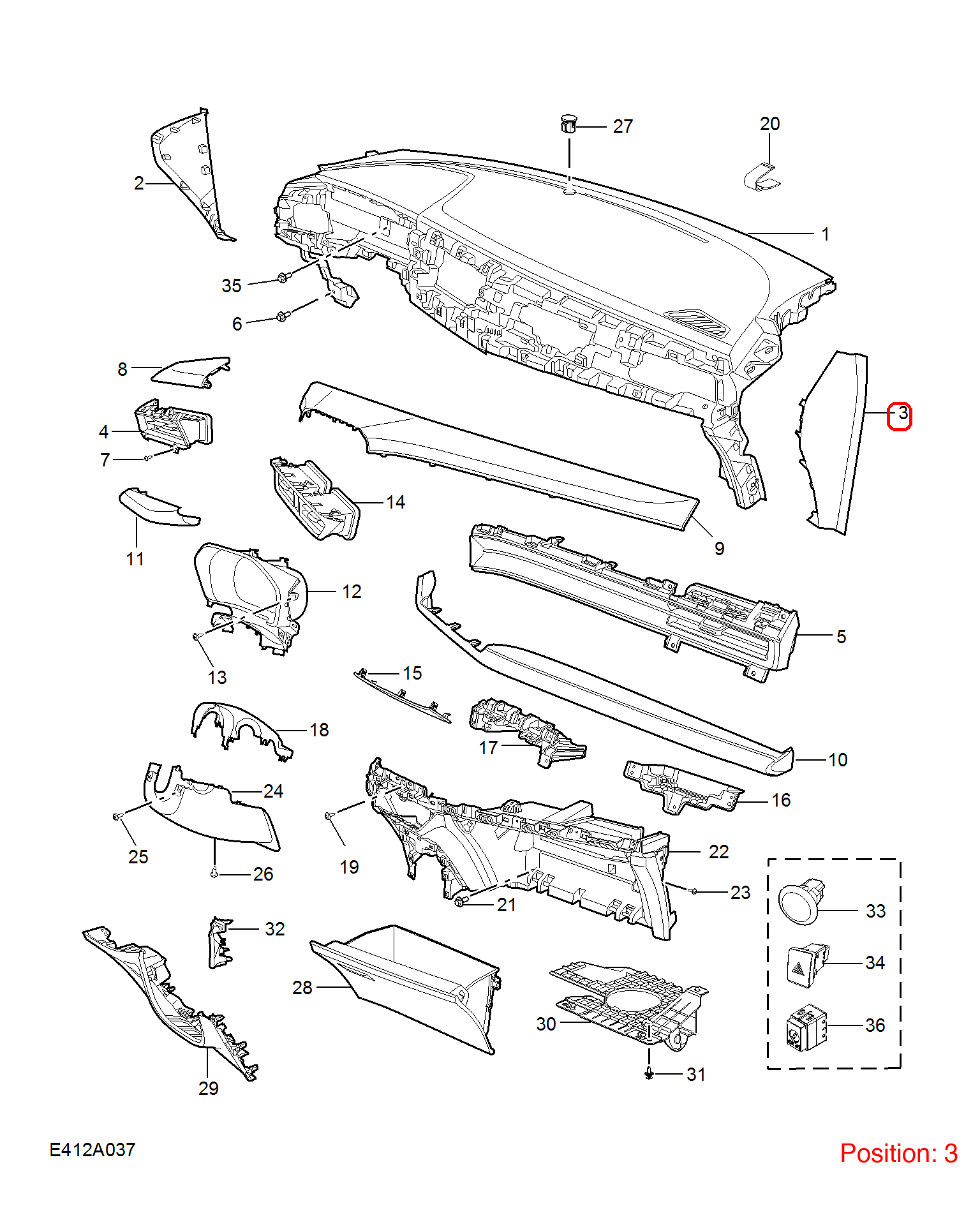 MG Instrument panel side trim OEM 10785584 FOR MG5 10785584-MG_OEM