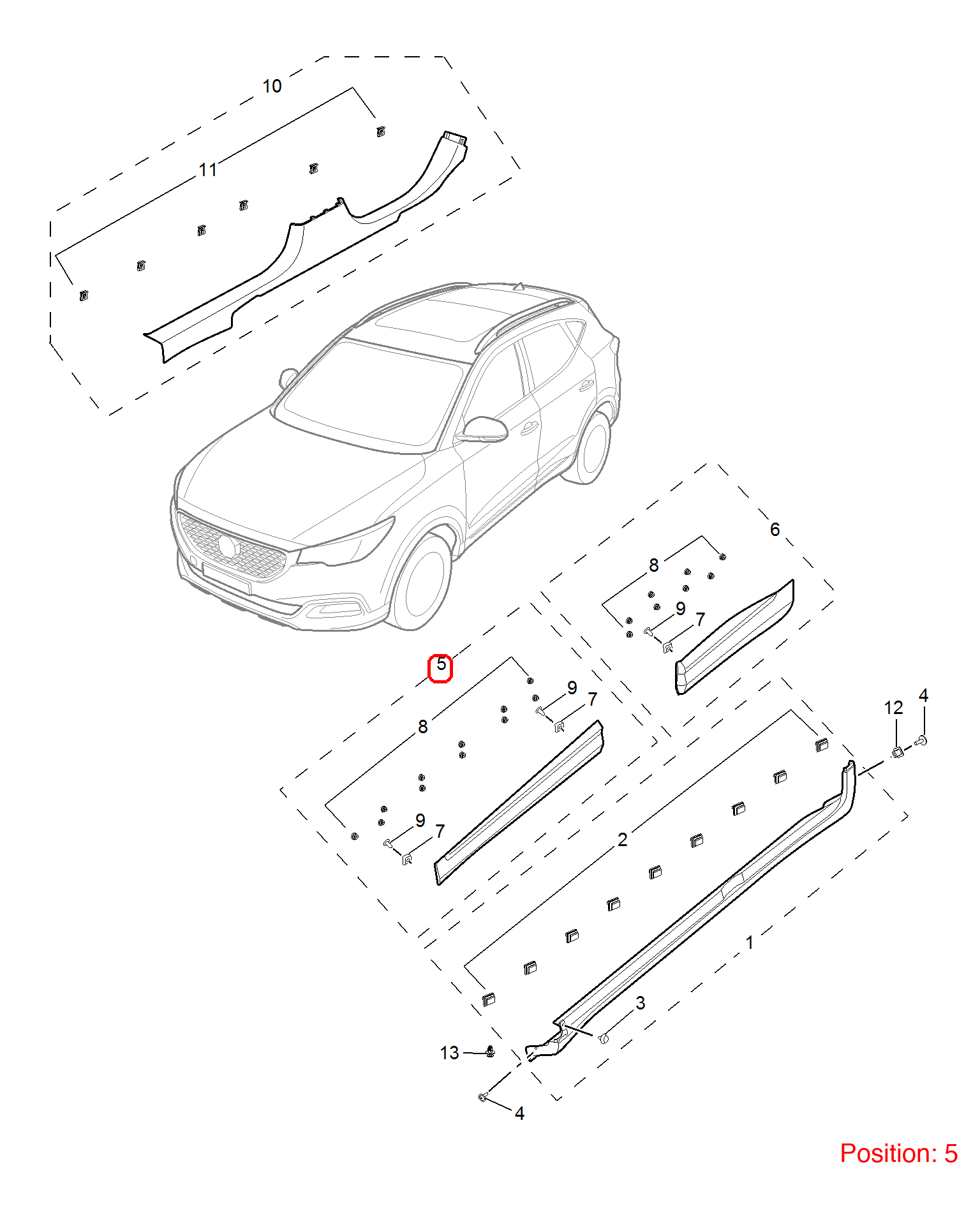 MG Door Strip OEM 10800981 FOR MG 10800981-MG_OEM