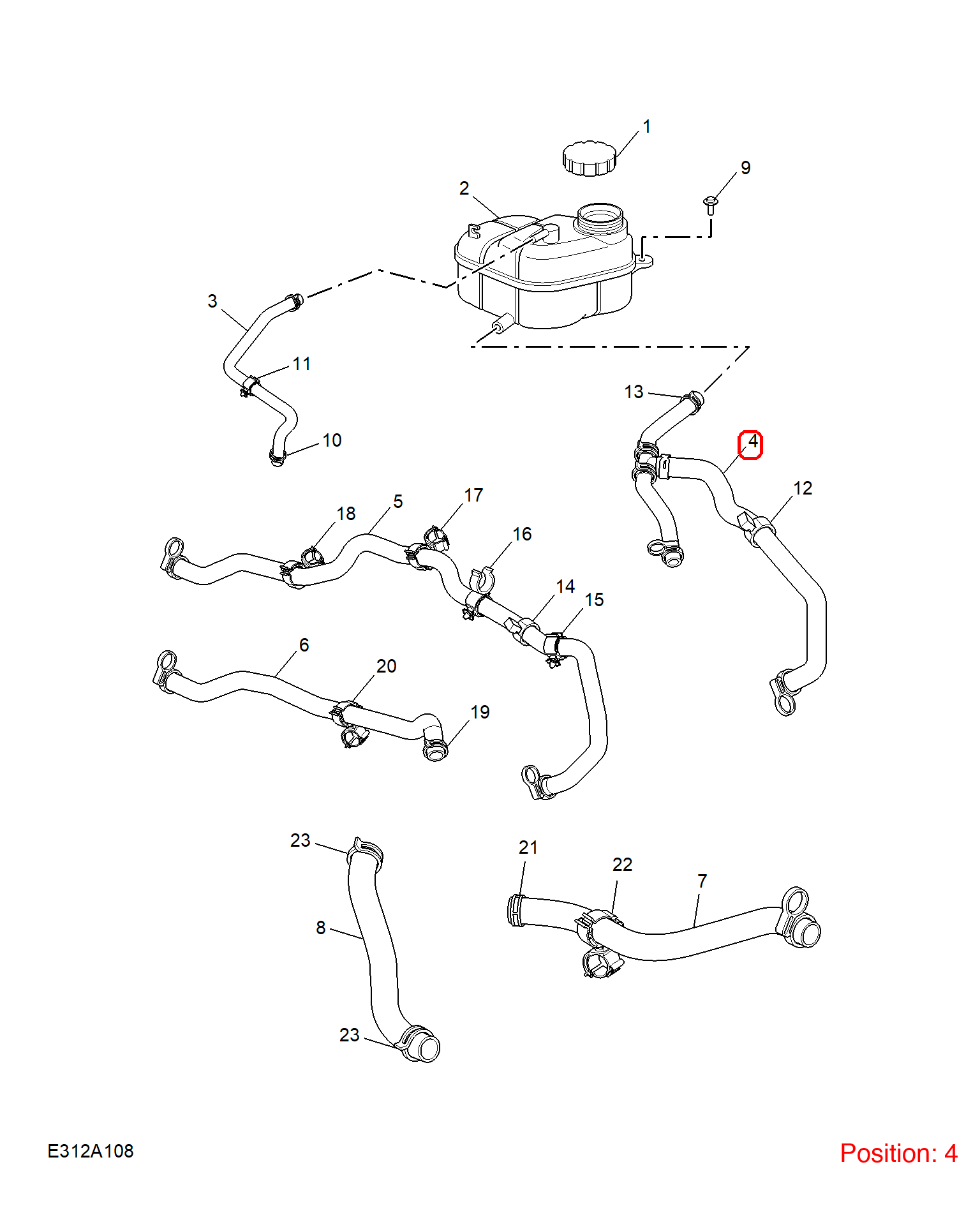 MG Overflow Hose OEM 10804458 FOR MG5 MG 10804458-MG_OEM