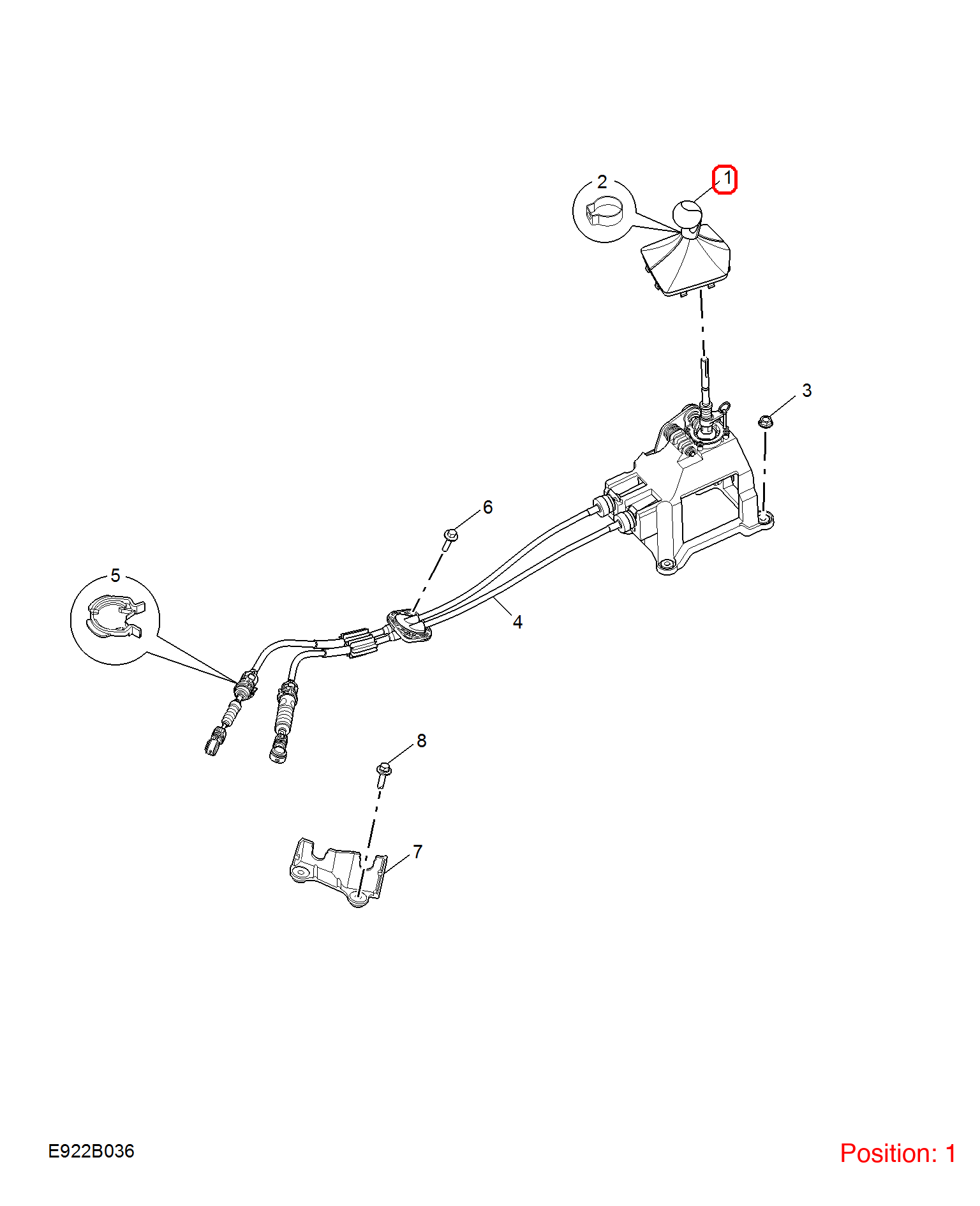 MG Gear shift lever ball head OEM 10809063 FOR MG 10809063-MG_OEM