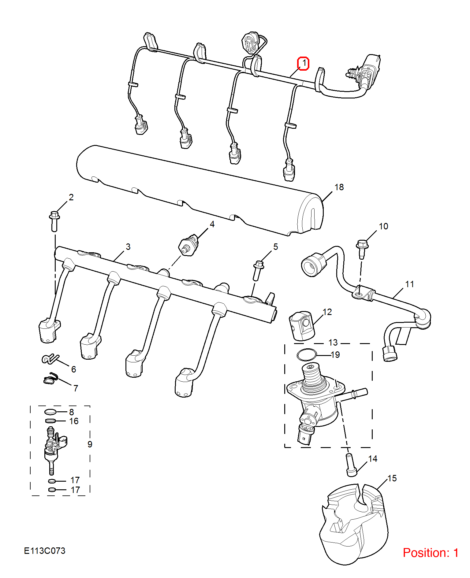 MG Fuel injector wiring harness OEM 10811030 FOR MG MG5 10811030-MG_OEM