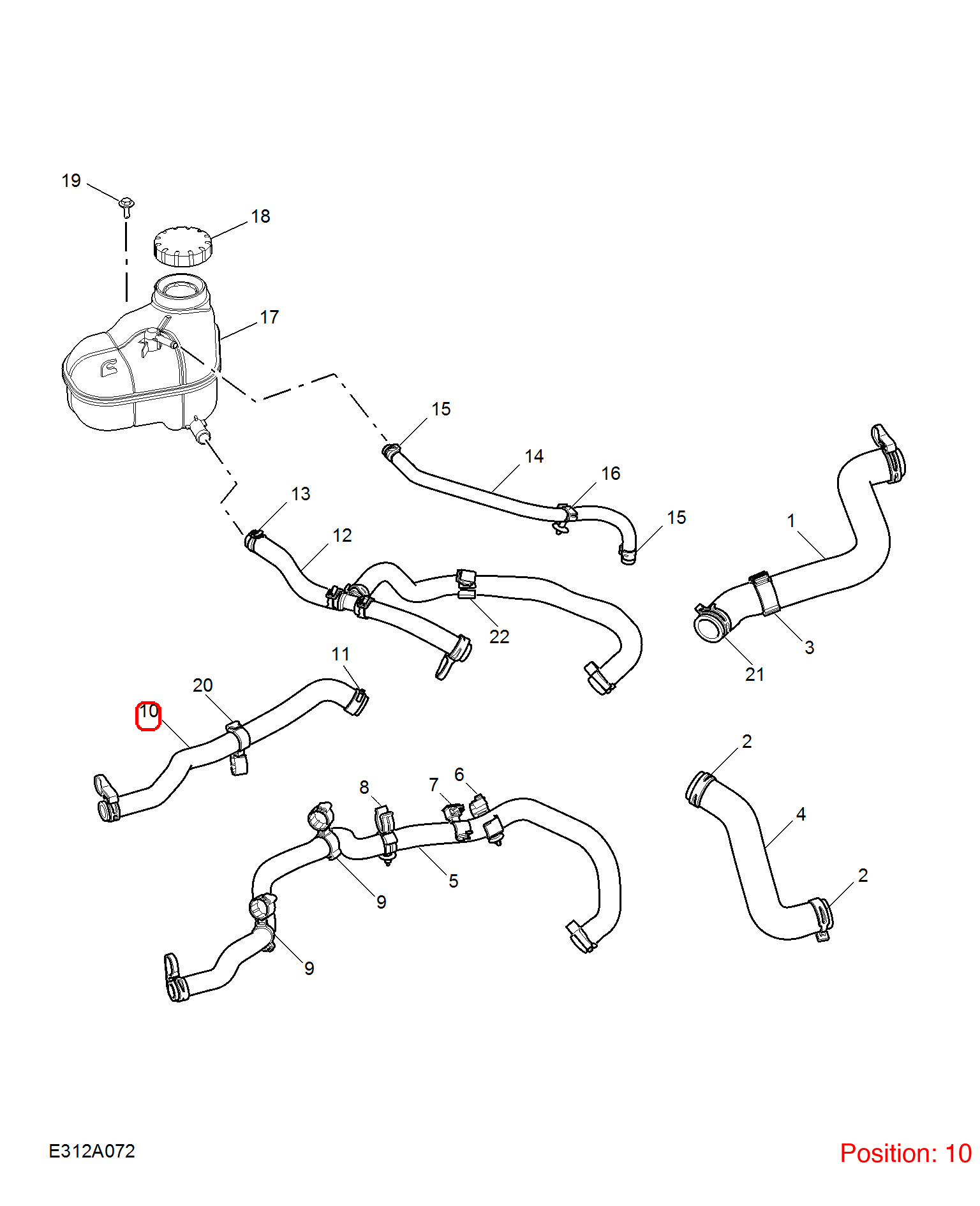 MG Coolant Inlet Hose OEM 10812880 FOR MG5 10812880-MG_OEM