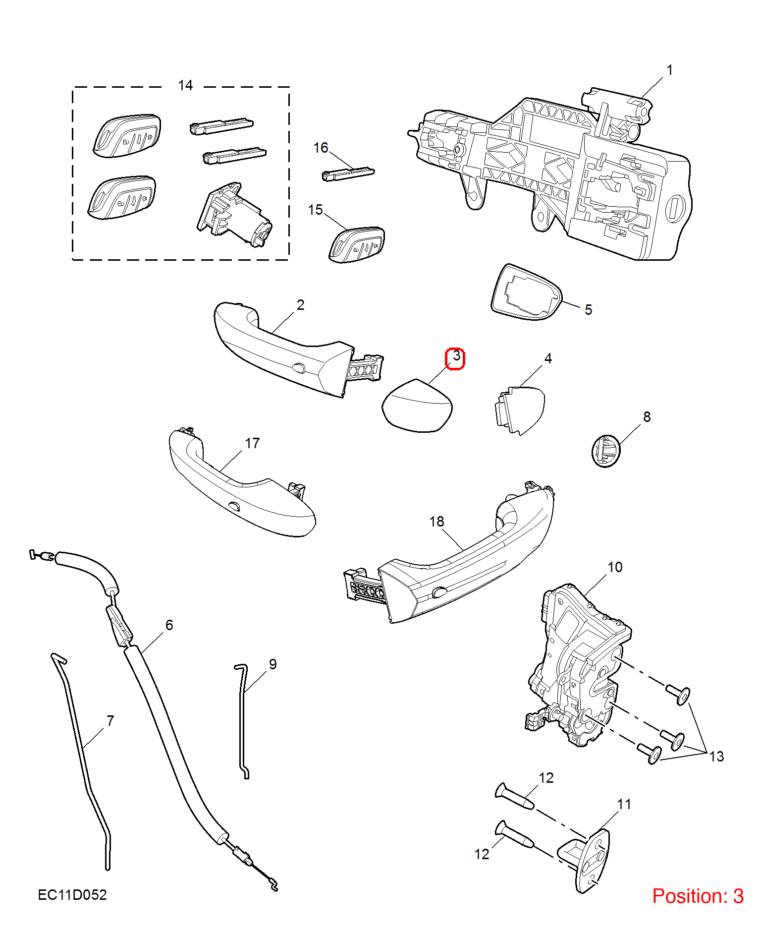 MG Outer door handle cover OEM 10847871SPRP FOR MG 10847871SPRP-MG_OEM