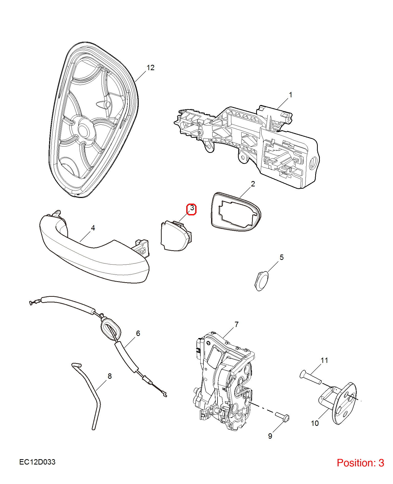 MG Outer door handle cover OEM 10847872 FOR MG 10847872-MG_OEM
