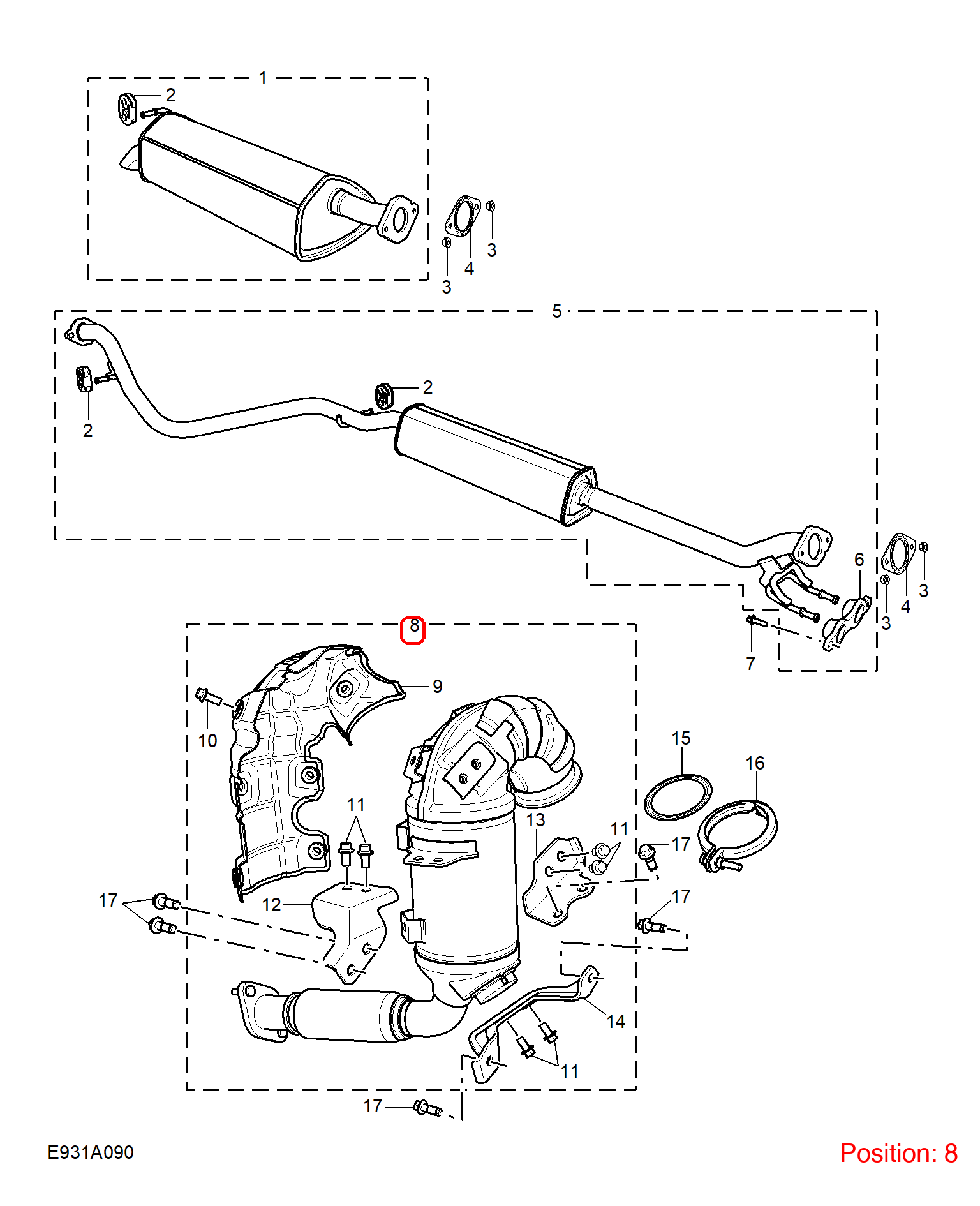 MG Three-way catalytic converter OEM 10852485 FOR MG5 10852485-MG_OEM