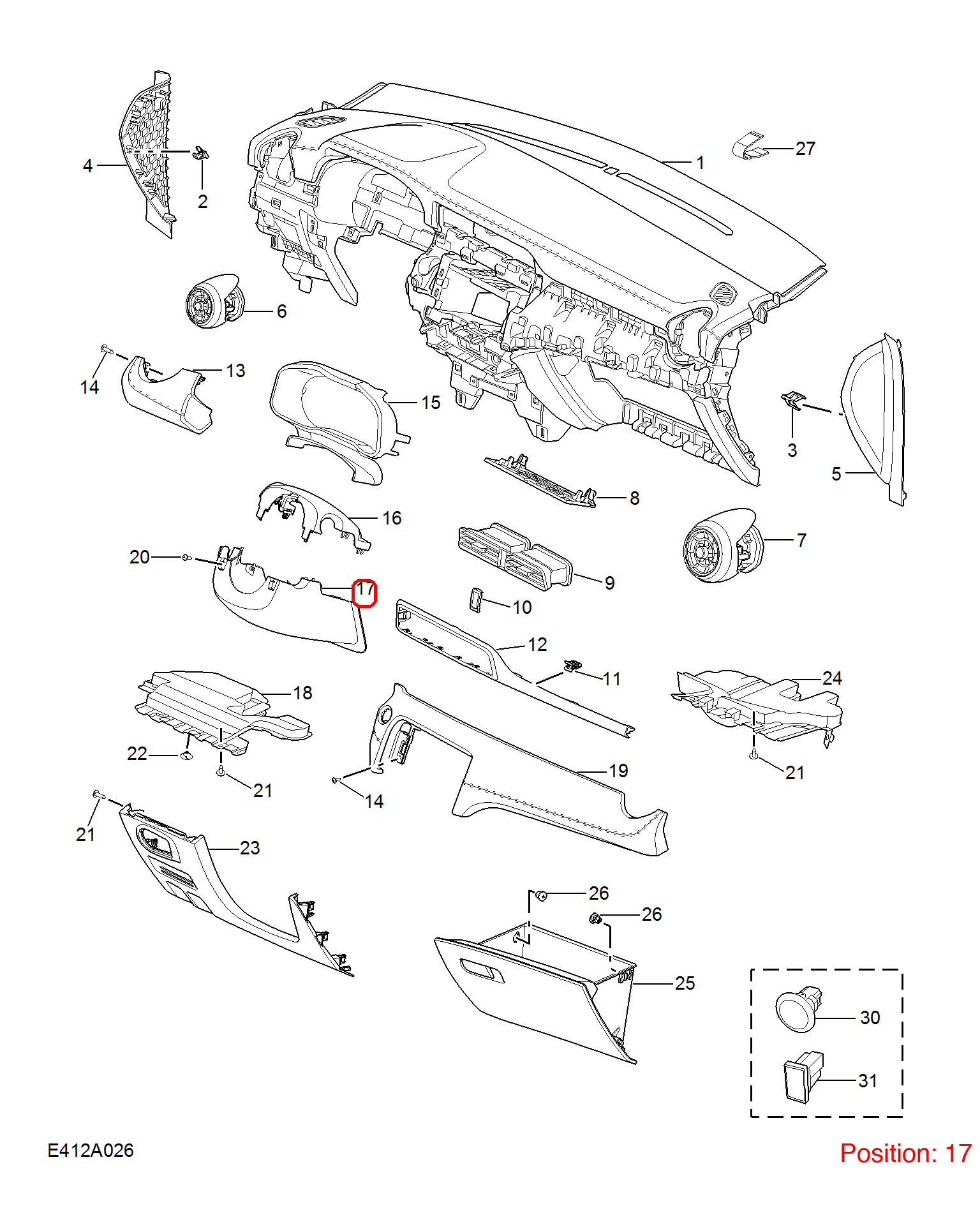 MG Steering column trim panel OEM 10852561 FOR MG 10852561-MG_OEM